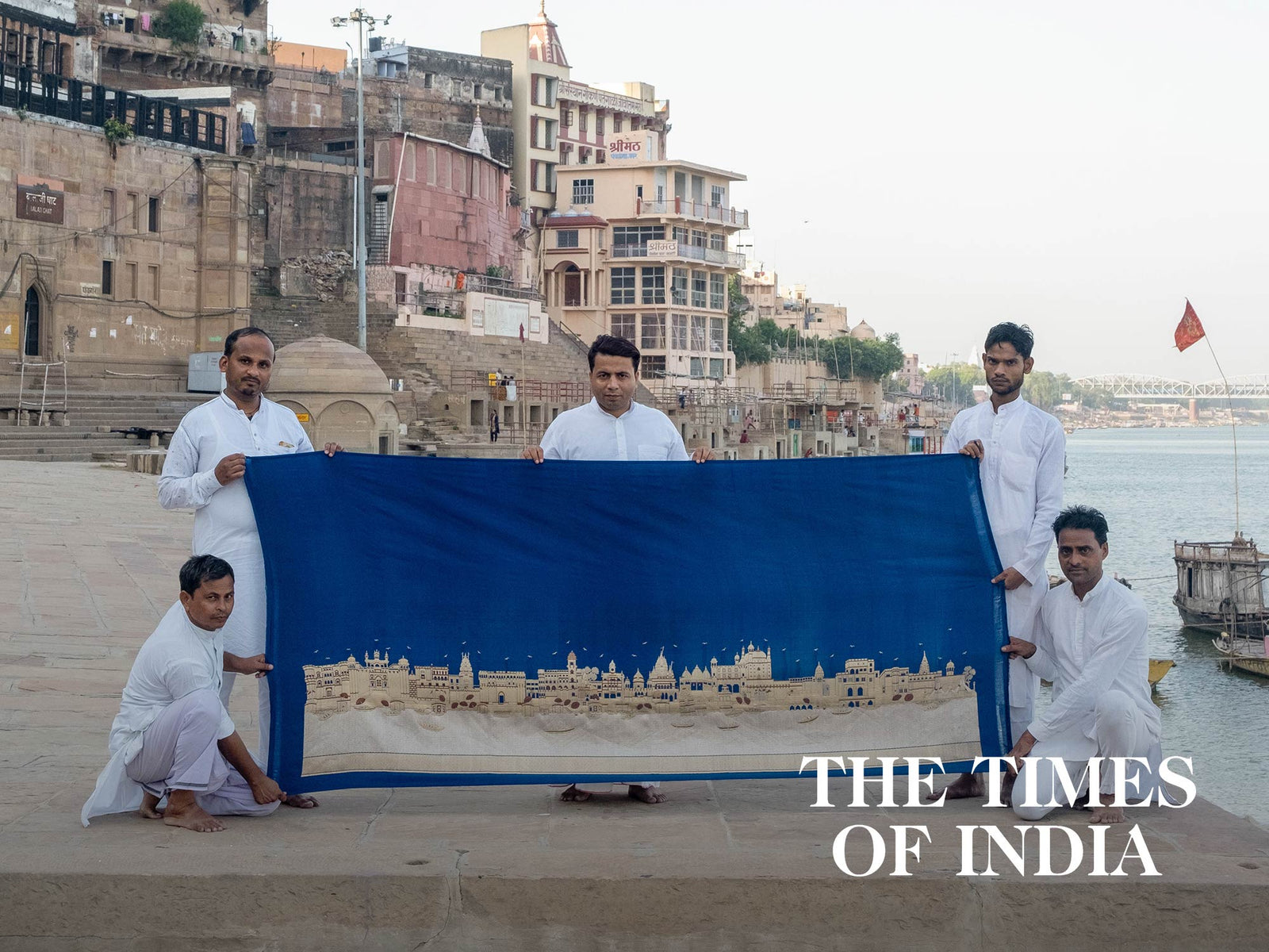 32 feet long blueprint, handwoven Banarasi installation on display at India's new parliament building