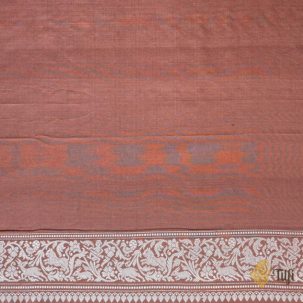 Brown Pure Katan Silk Banarasi Shikargah Handloom Saree