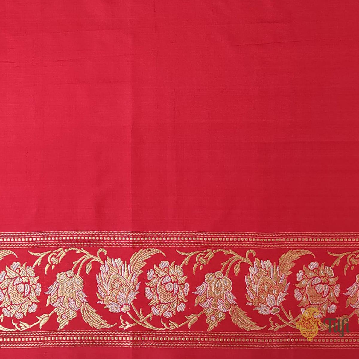 Pre-Order: Red Pure Katan Silk Banarasi Handloom Saree