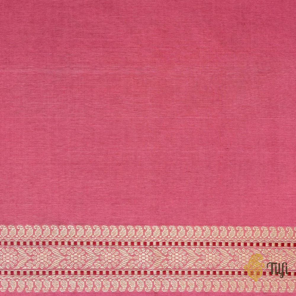 Pink Pure Cotton Banarasi Kadhua Handloom Saree