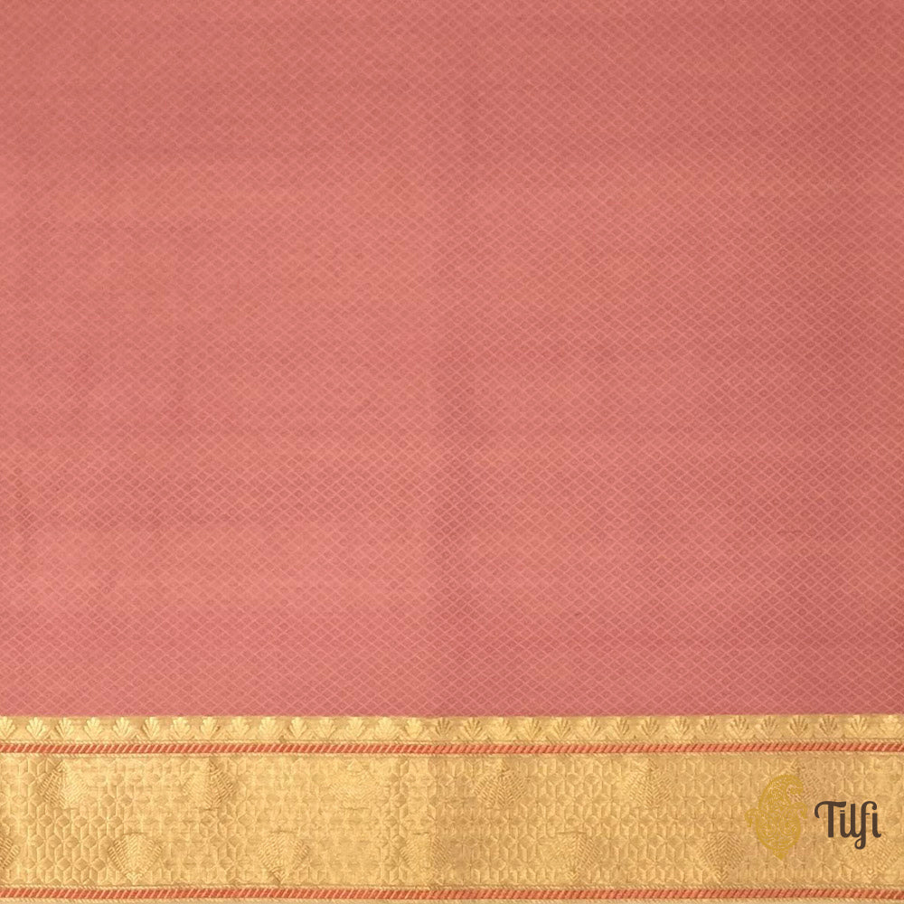 Beige-Grey Pure Kora Silk Banarasi Handloom Saree