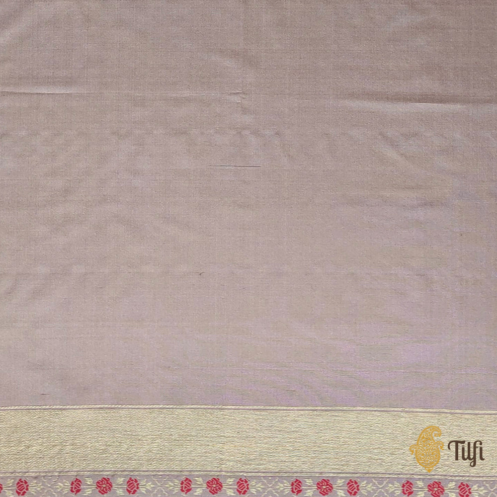 Light Old Rose Pink Pure Katan Silk Banarasi Handloom Saree