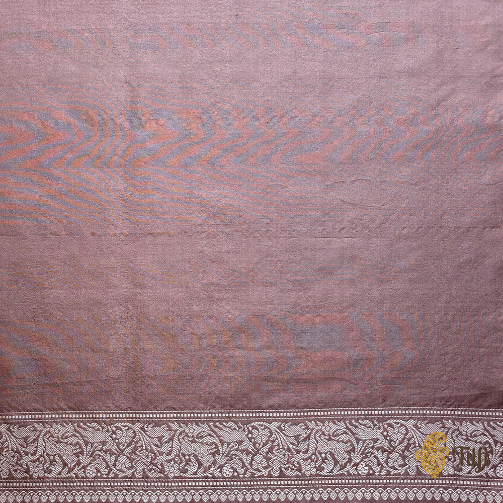 Nude Pink Pure Katan Silk Banarasi Shikargah Handloom Saree