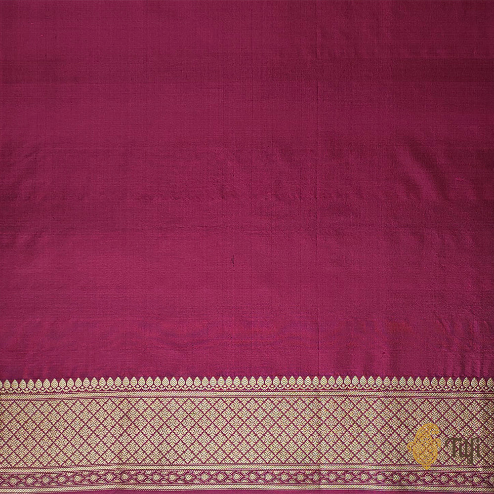 Burgundy Pure Katan Silk Banarasi Handloom Saree