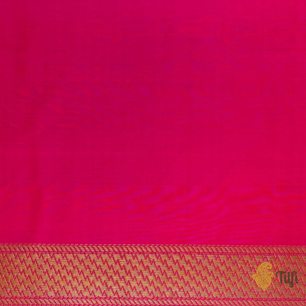 Red-Rani Pink Pure Katan Silk Banarasi Handloom Saree