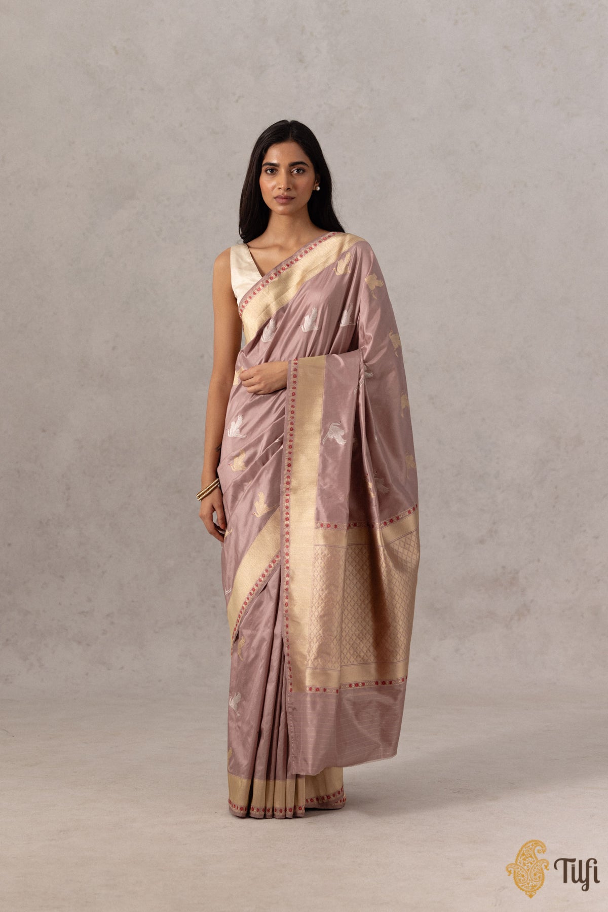 Light Old Rose Pink Pure Katan Silk Banarasi Handloom Saree