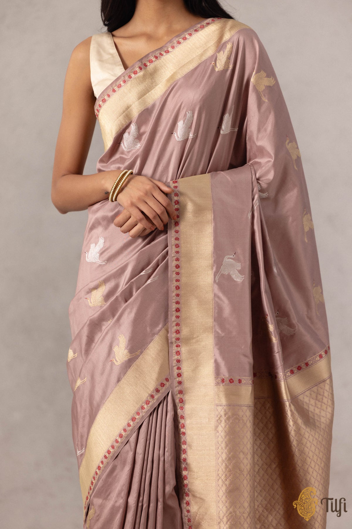 Light Old Rose Pink Pure Katan Silk Banarasi Handloom Saree