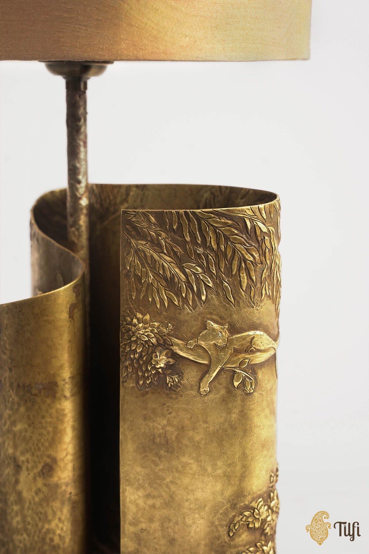 'To Dawn' Brass Metal Repoussé Lamp