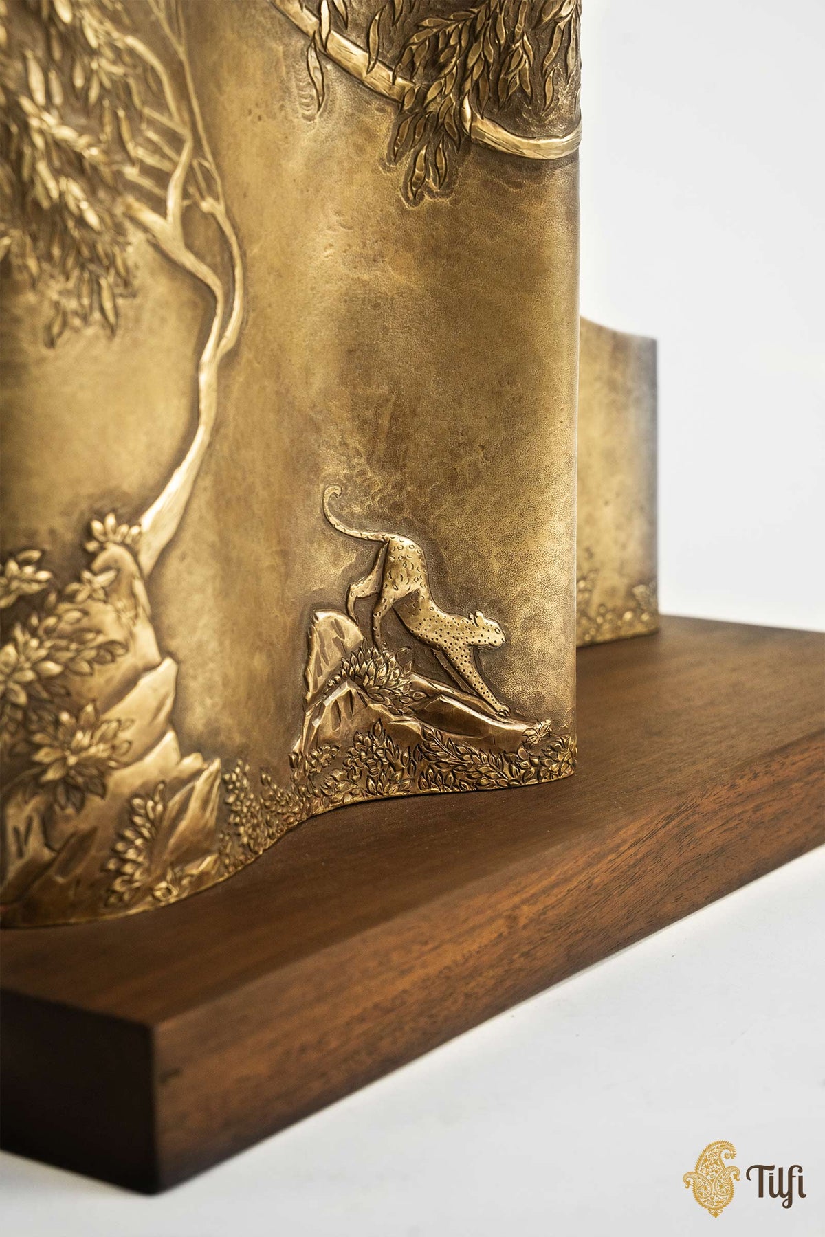 'To Dawn' Brass Metal Repoussé Lamp