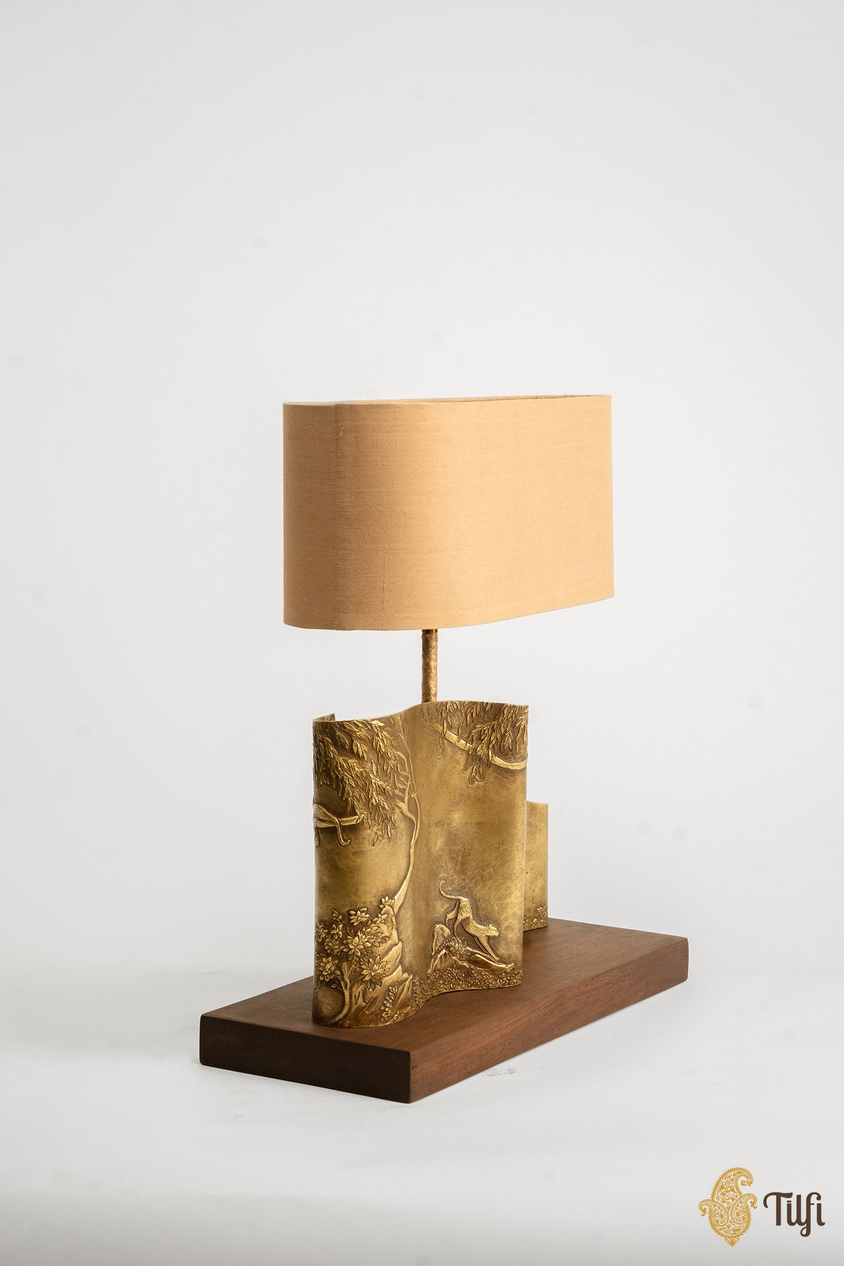 'To Dawn' Brass Metal Repoussé Lamp