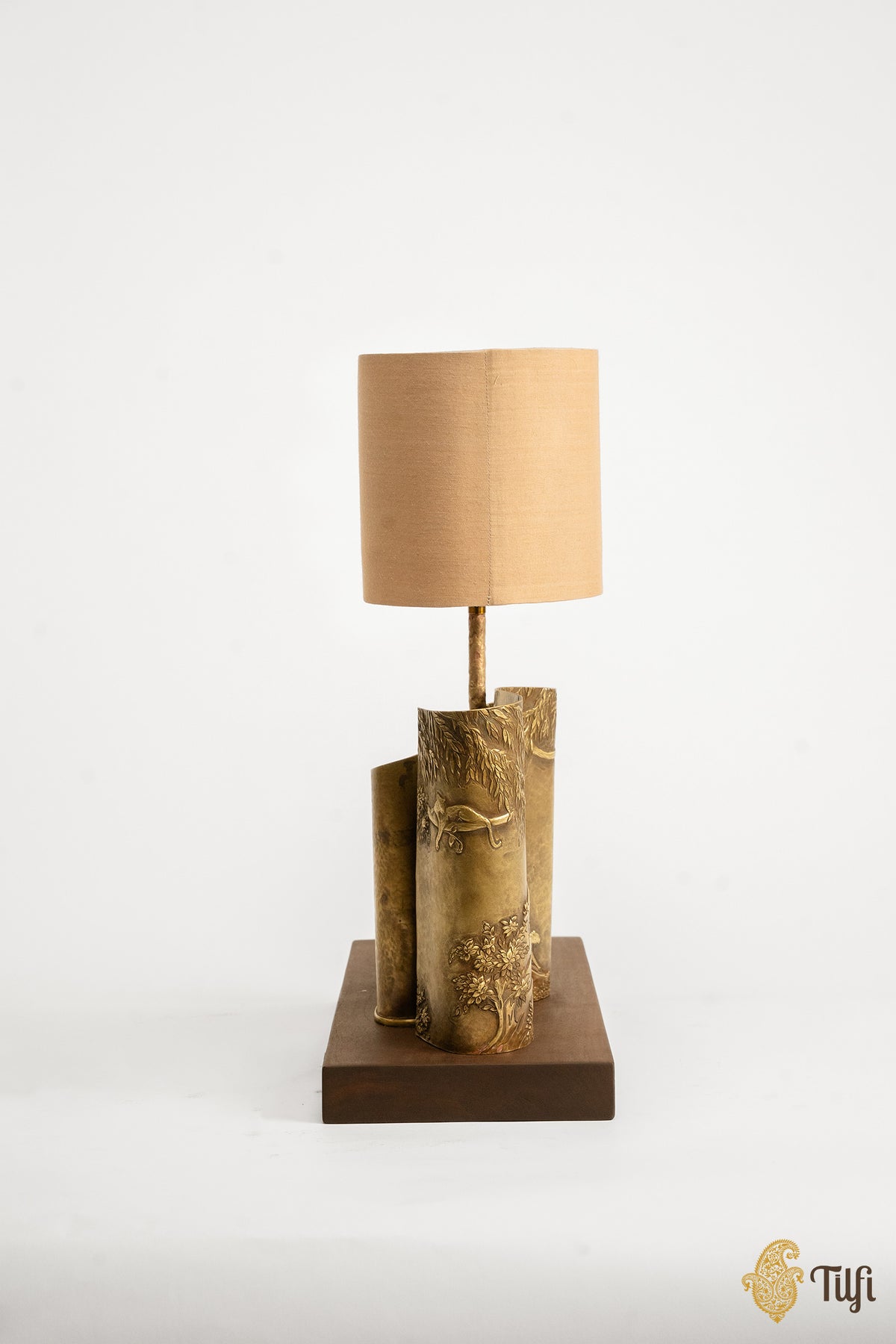 'To Dawn' Brass Metal Repoussé Lamp