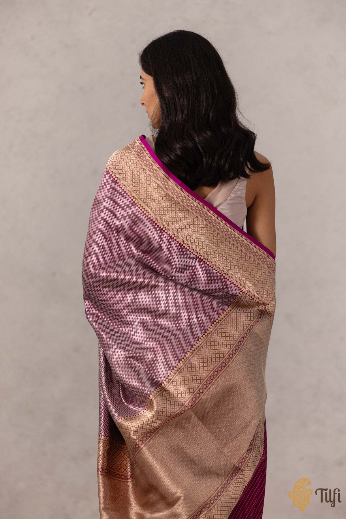 Burgundy Pure Katan Silk Banarasi Handloom Saree