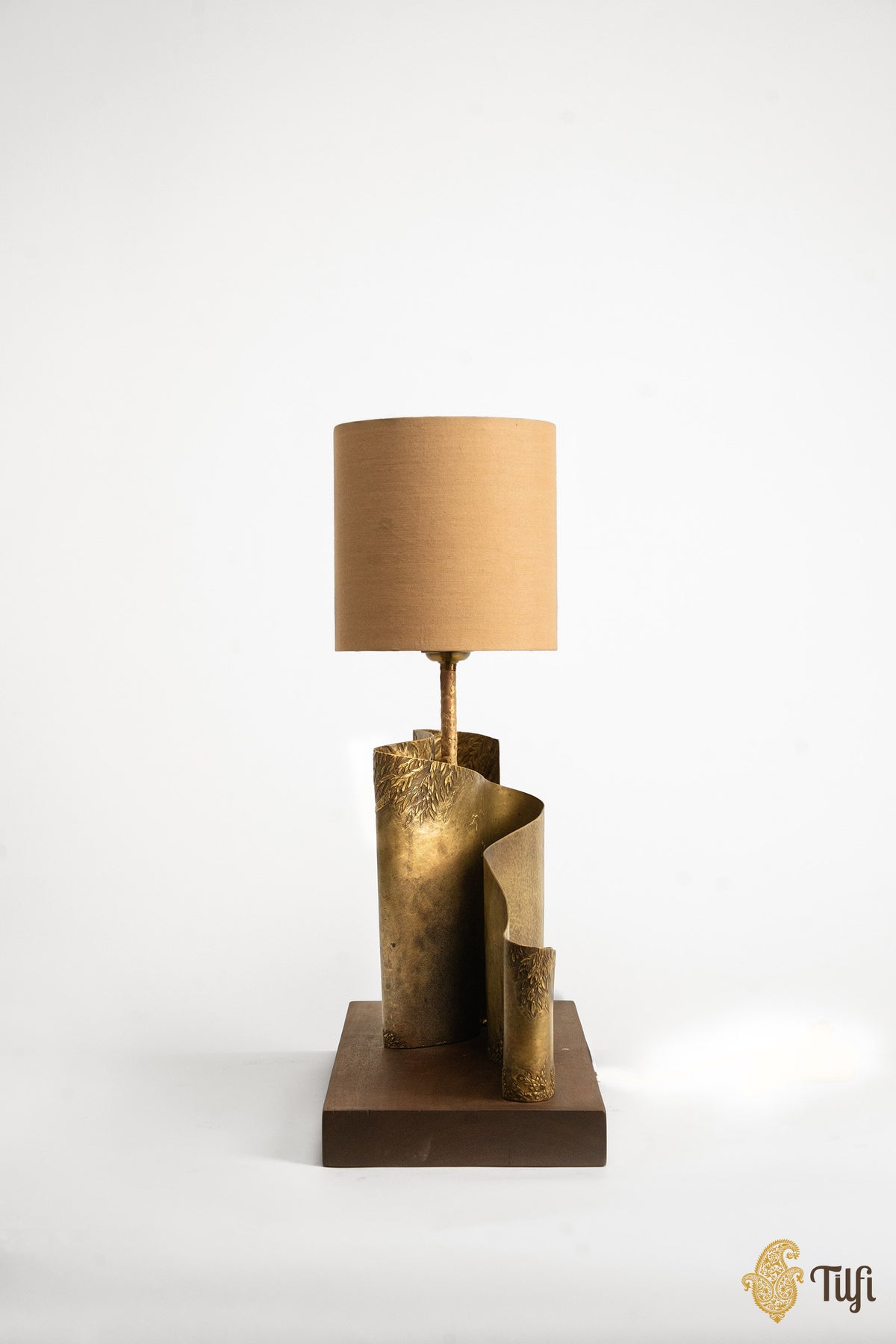 'To Dawn' Brass Metal Repoussé Lamp
