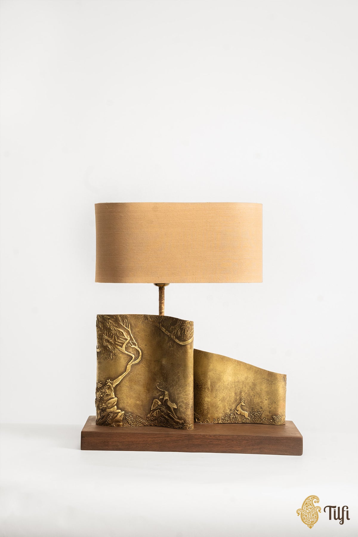 'To Dawn' Brass Metal Repoussé Lamp