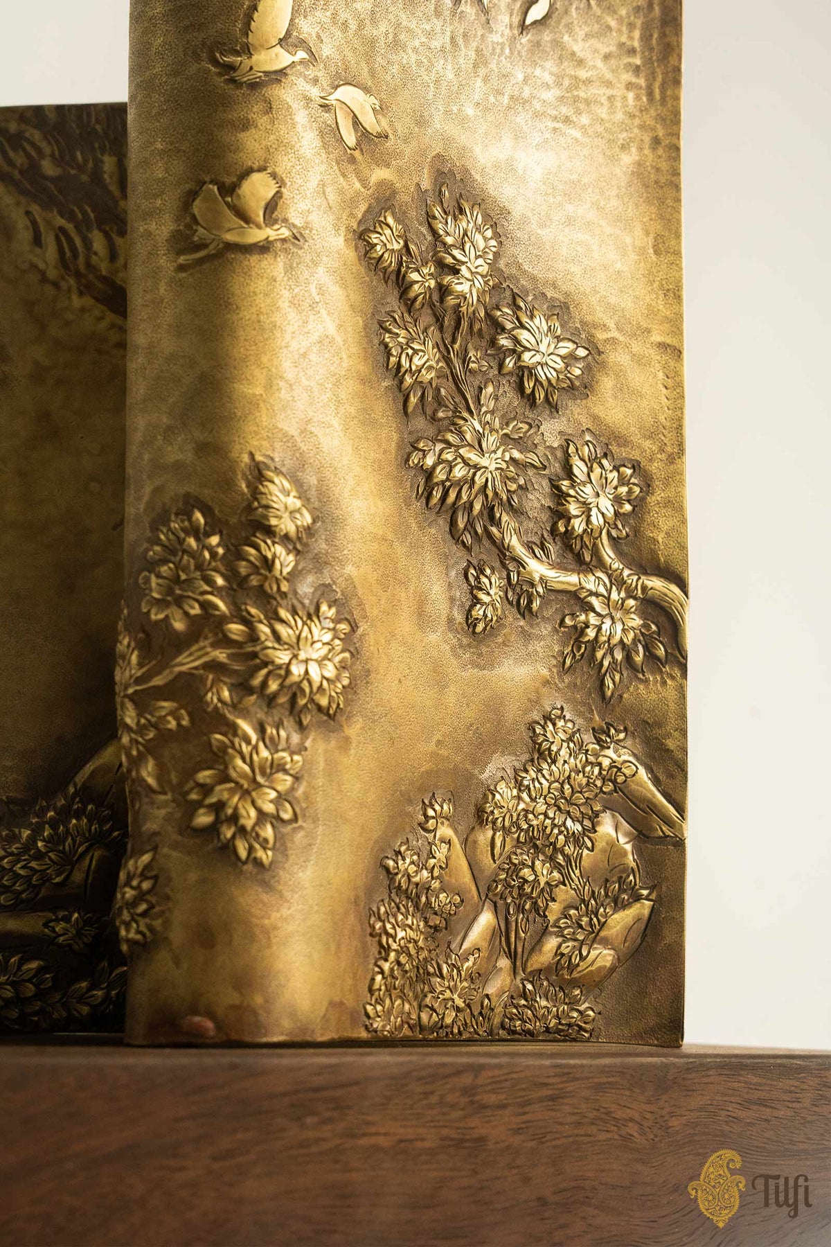 'From Dusk' Brass Metal Repoussé Lamp