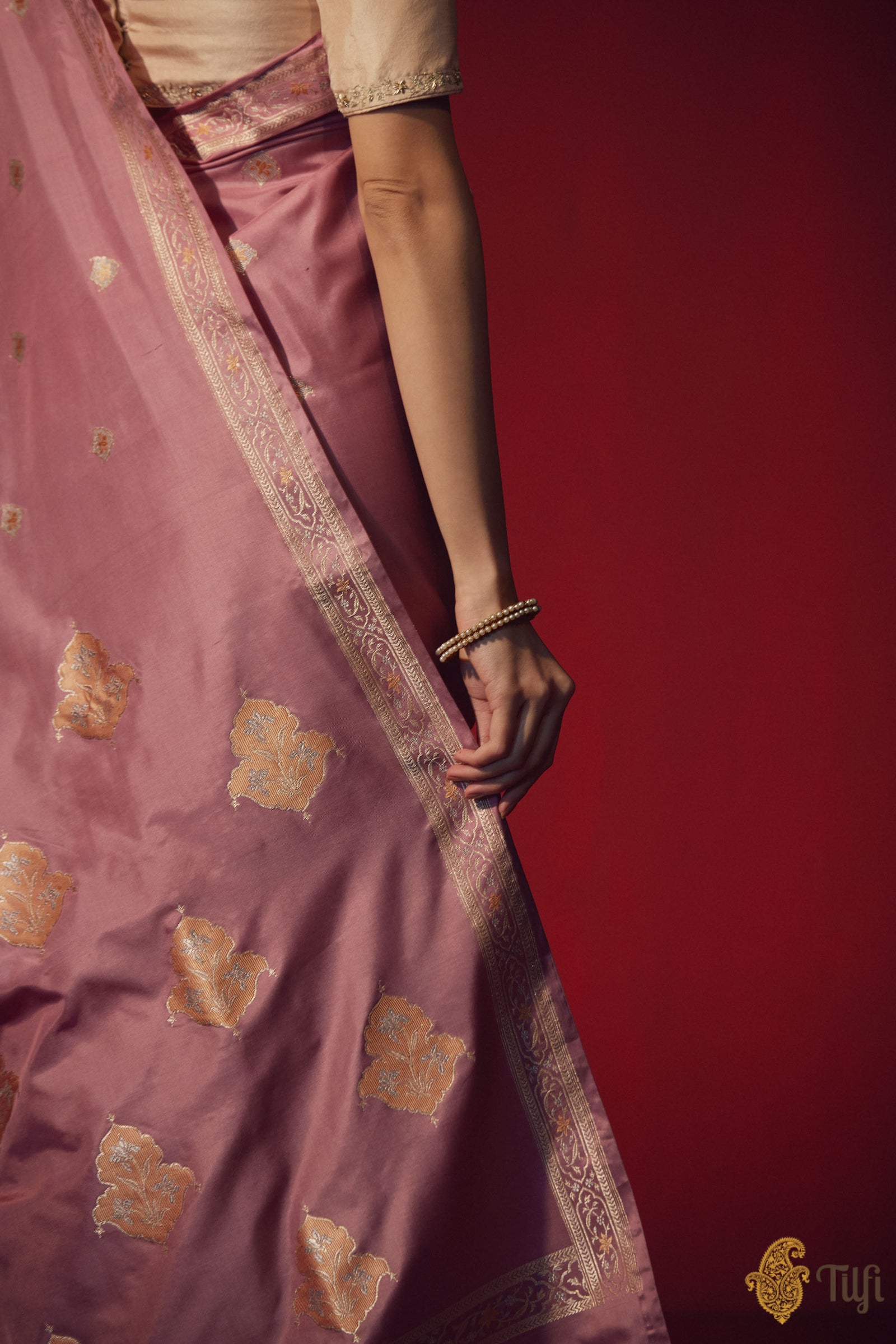 Four Blouse Matching Choices with Pink Bridal Kanjeevaram Saree