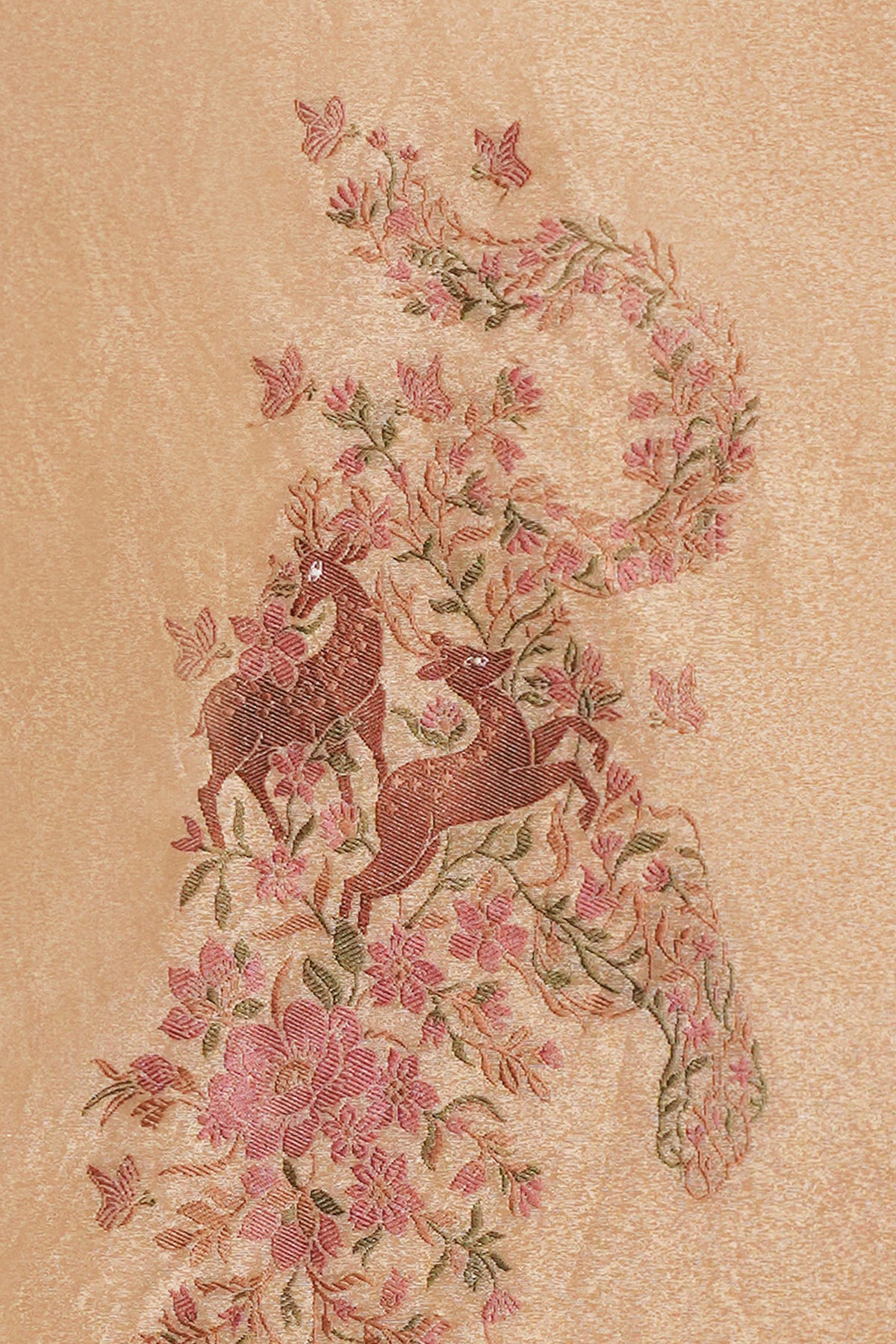 'Irony' Beige Silk Tissue Handwoven Textile Wall Art