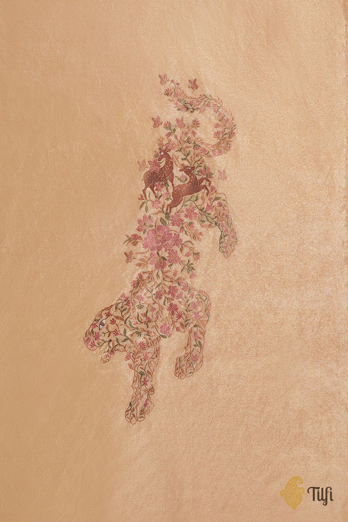 'Irony' Beige Silk Tissue Handwoven Textile Wall Art