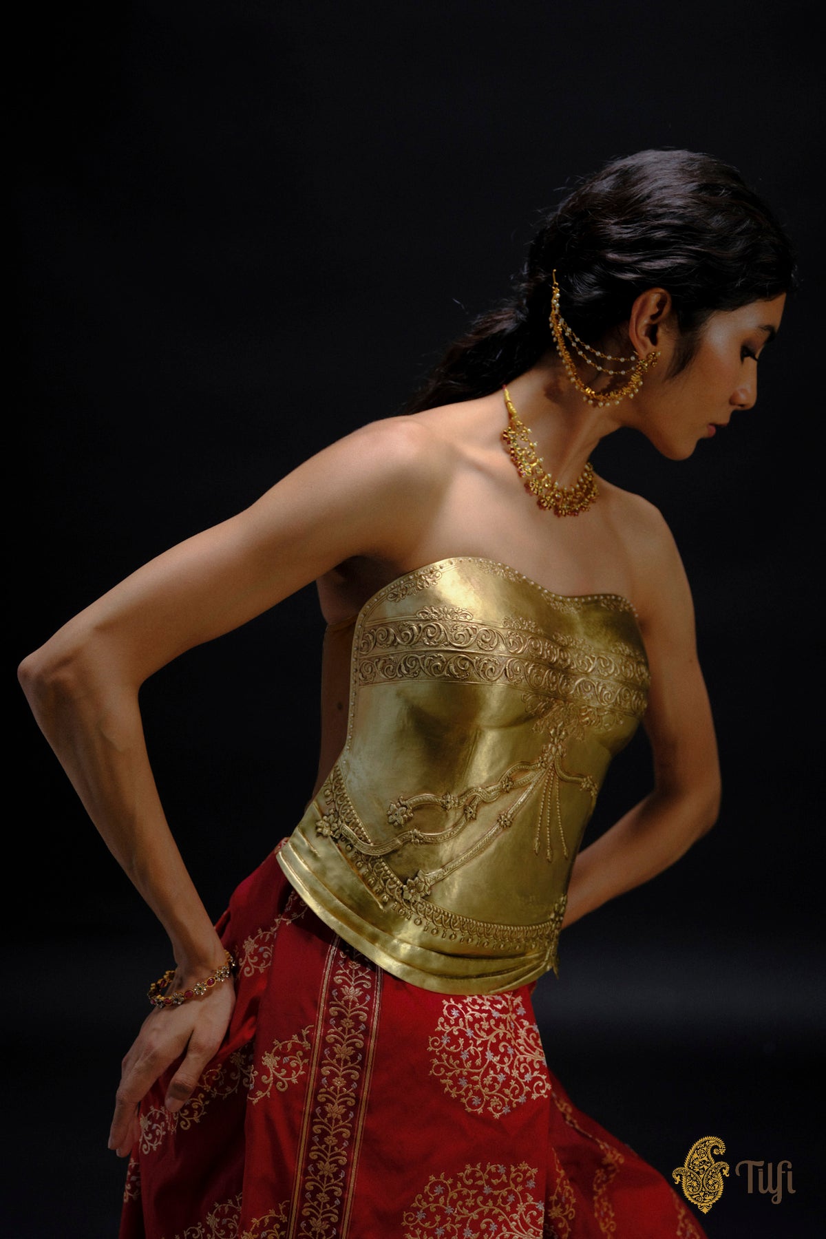 Limited Edition: 'Hemangini' Brass Metal Repoussé Corset