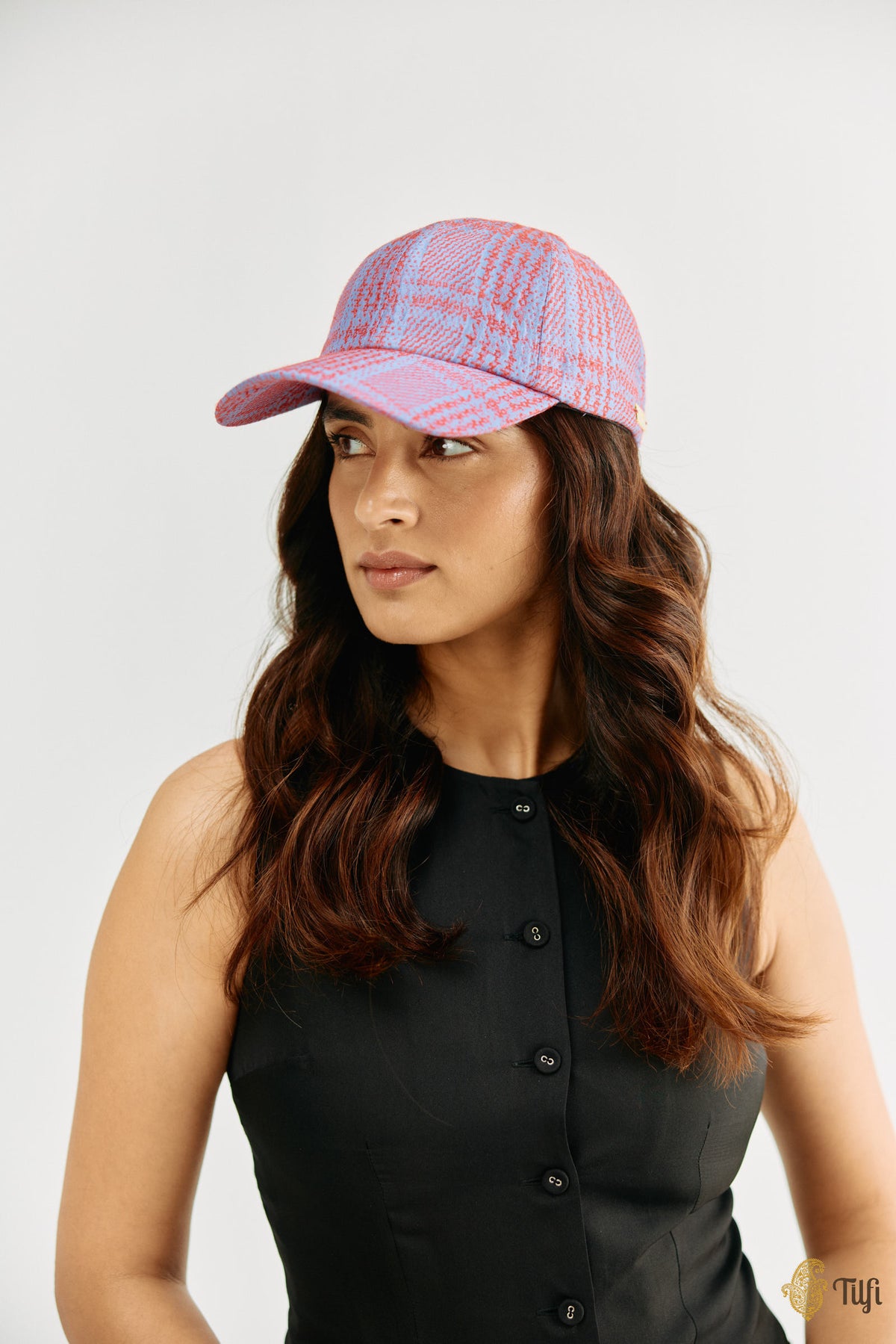 Pure Handwoven Silk Plaid Patterned Cap