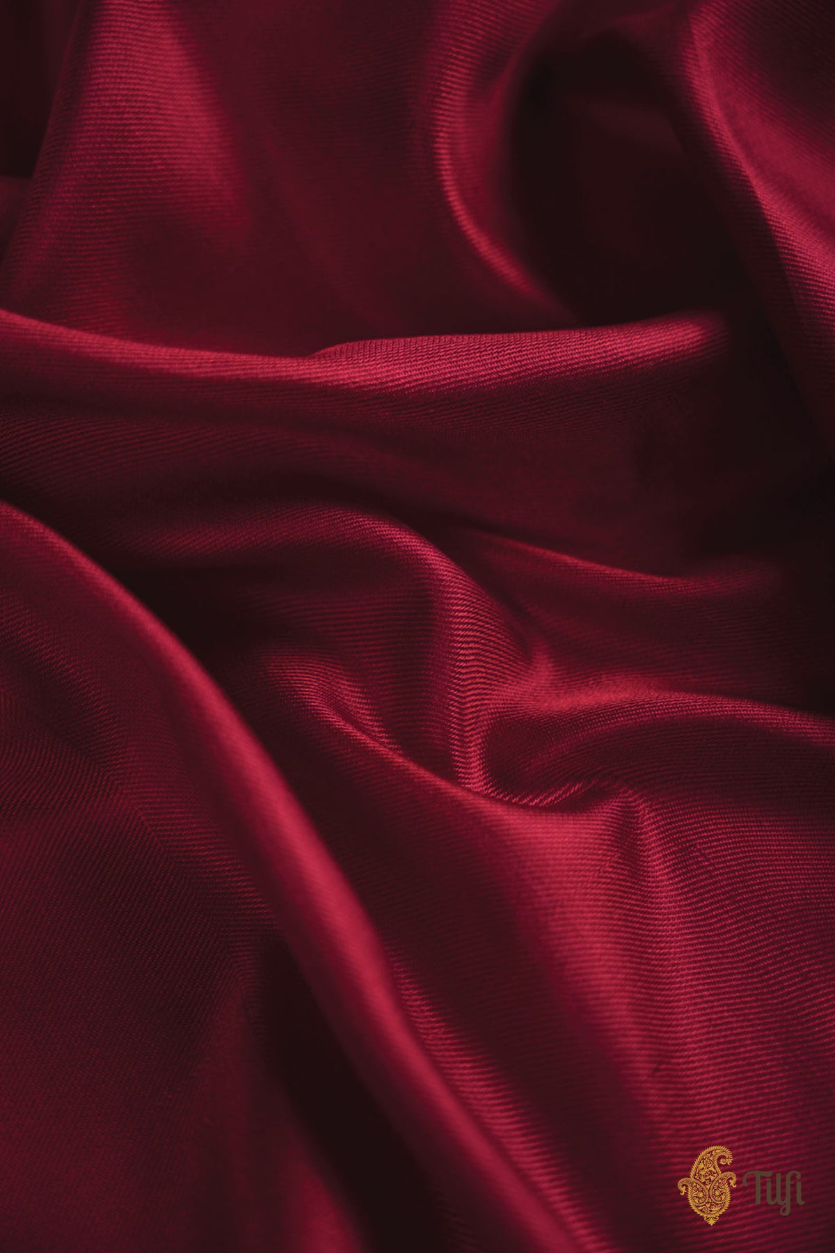 Maroon Grid Pure Silk Twill Scarf