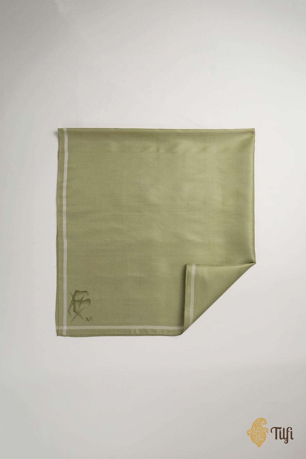 Sage Green Pure Silk Twill Scarf
