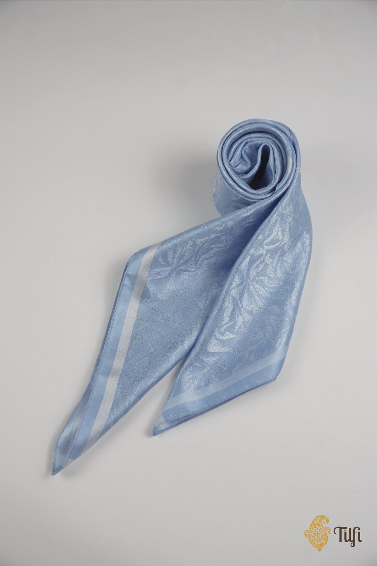 Light Blue Pure Silk Scarf