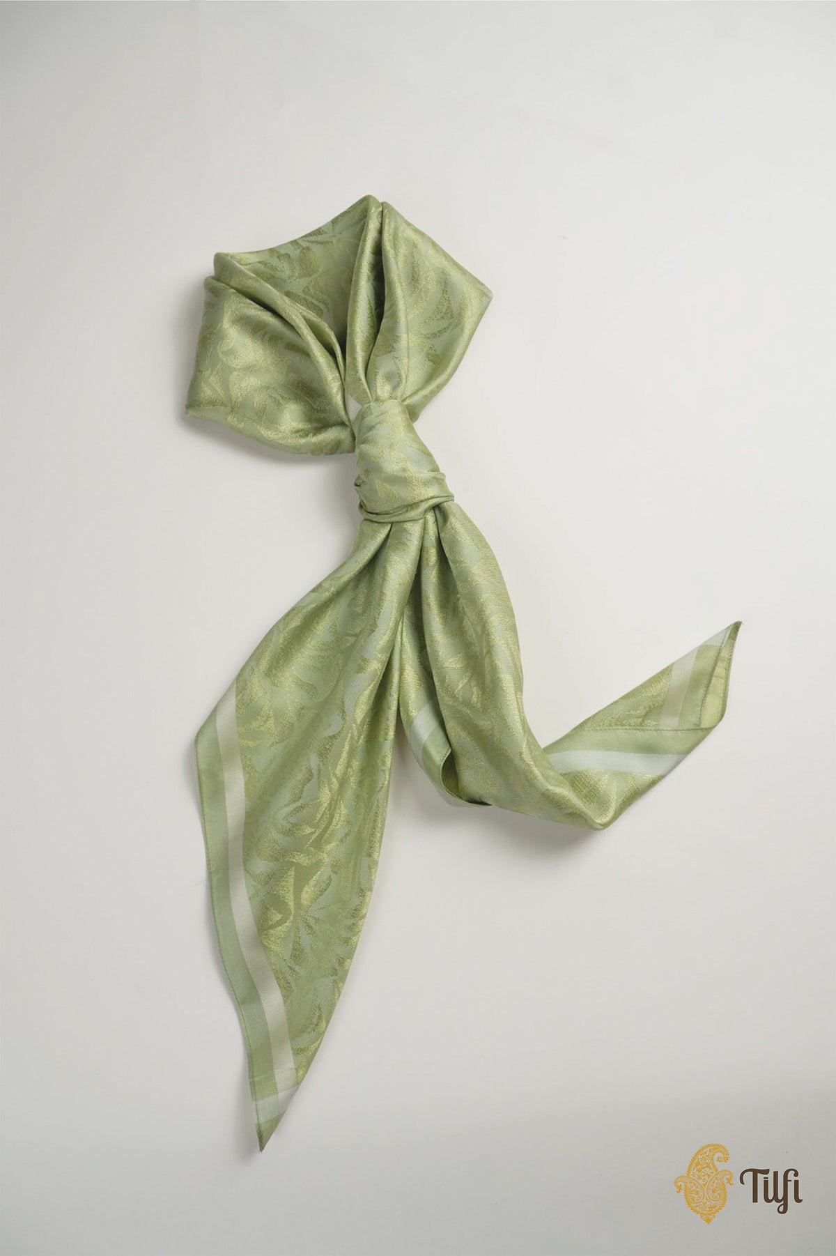 Green Pure Silk Scarf