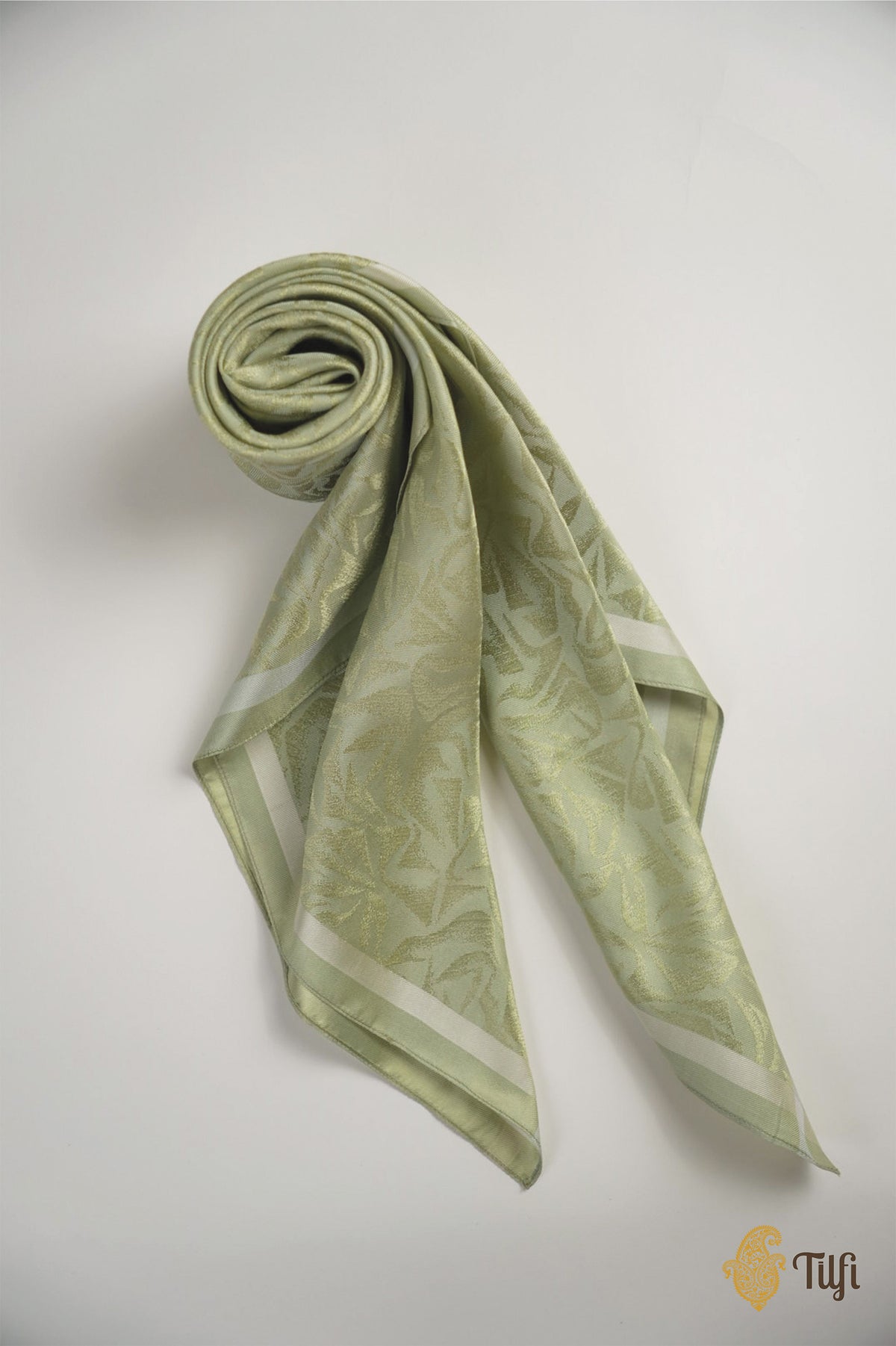 Green Pure Silk Scarf