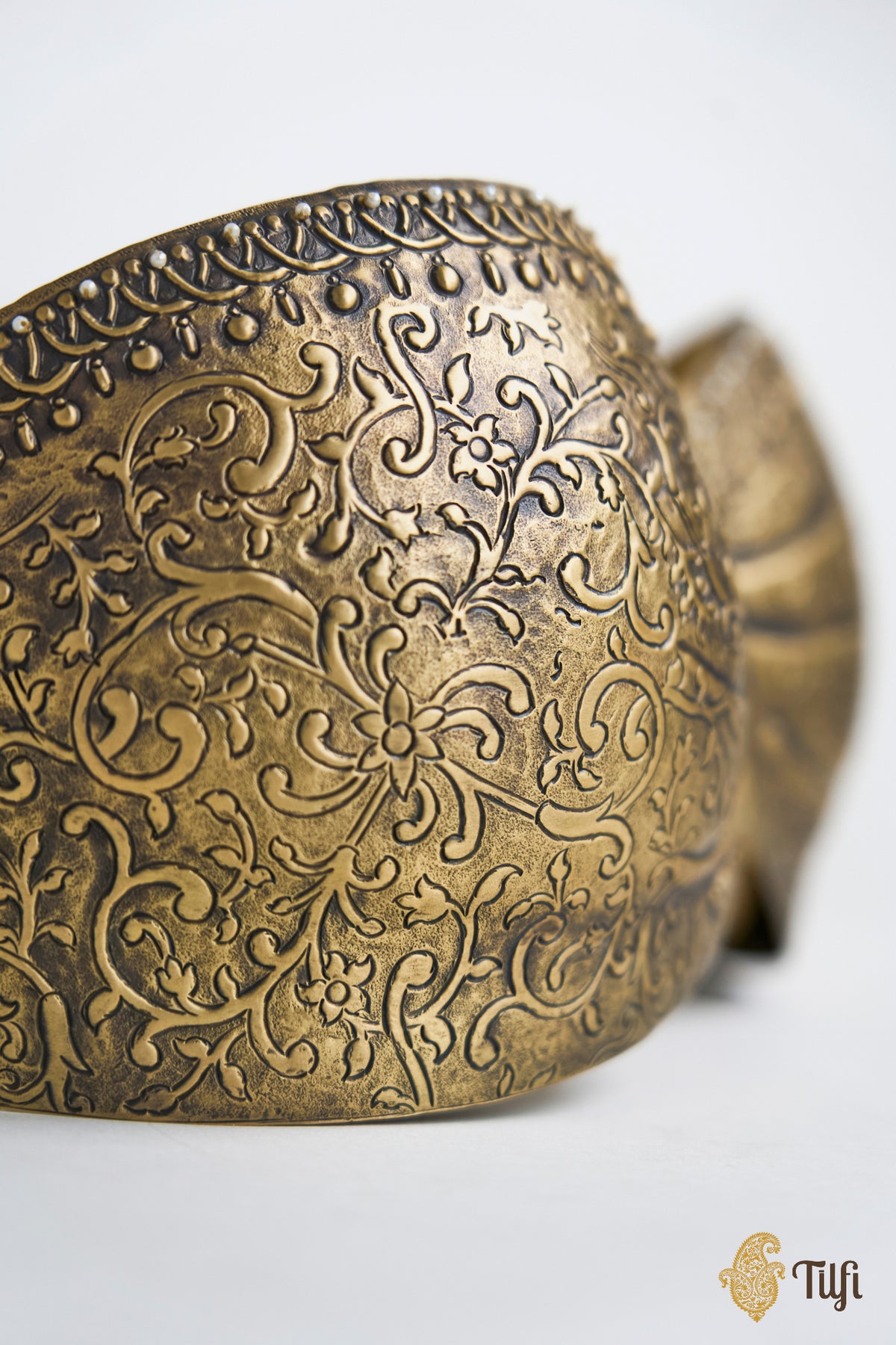 'Menaka' Brass Metal Repoussé Wearable Bustier