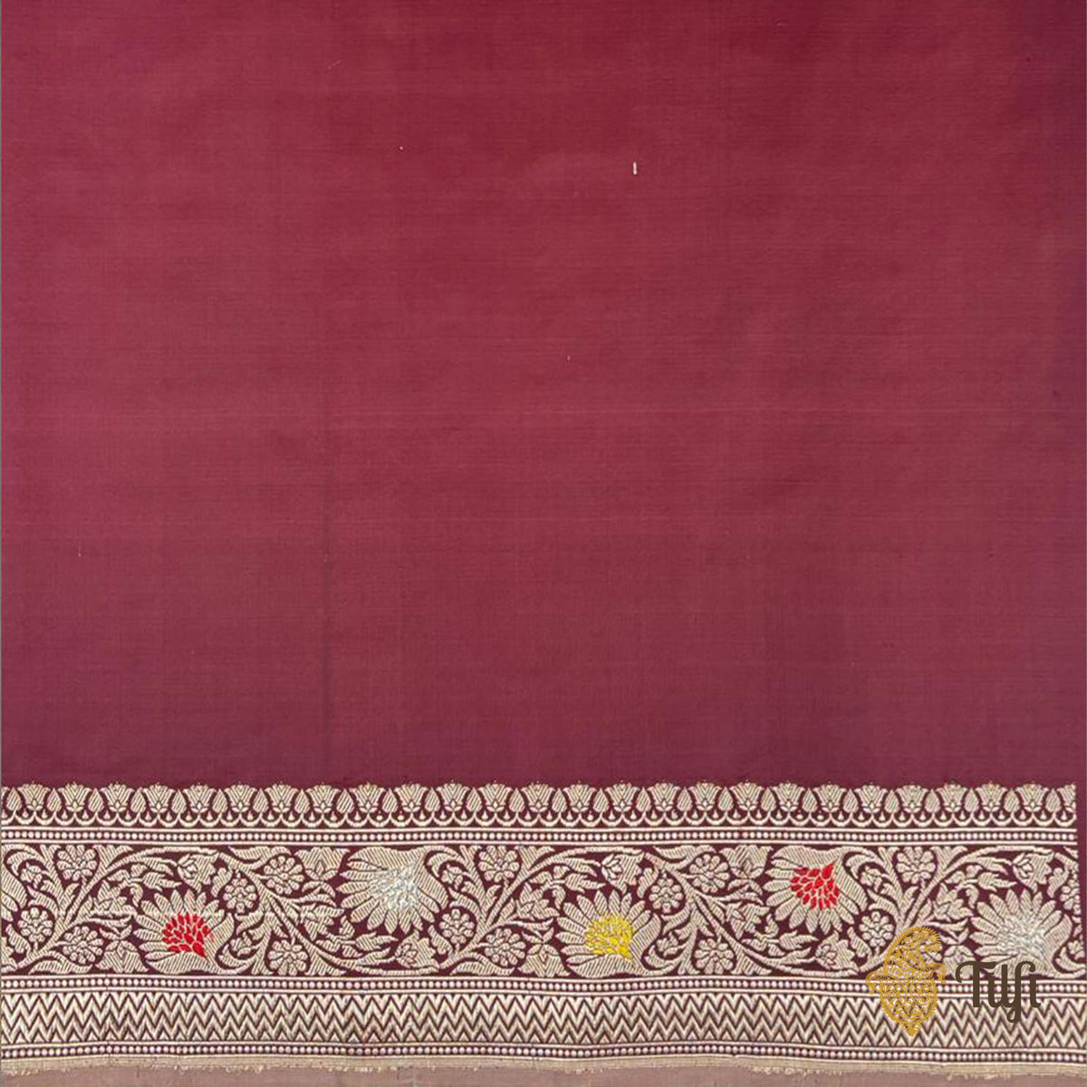 Garnet Pure Katan Silk Banarasi Handloom Saree