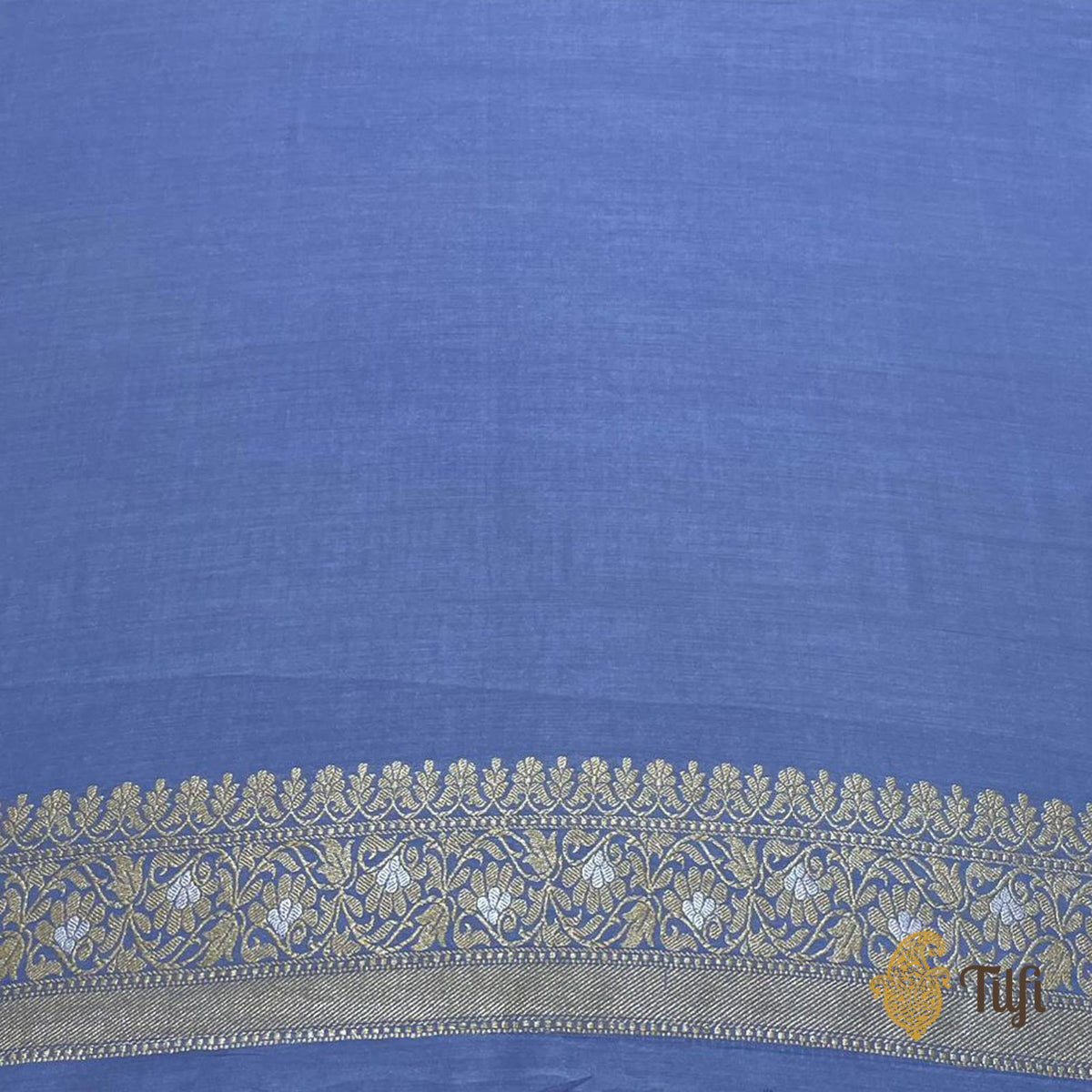 Powder Blue Pure Monga Silk Banarasi Handloom Saree