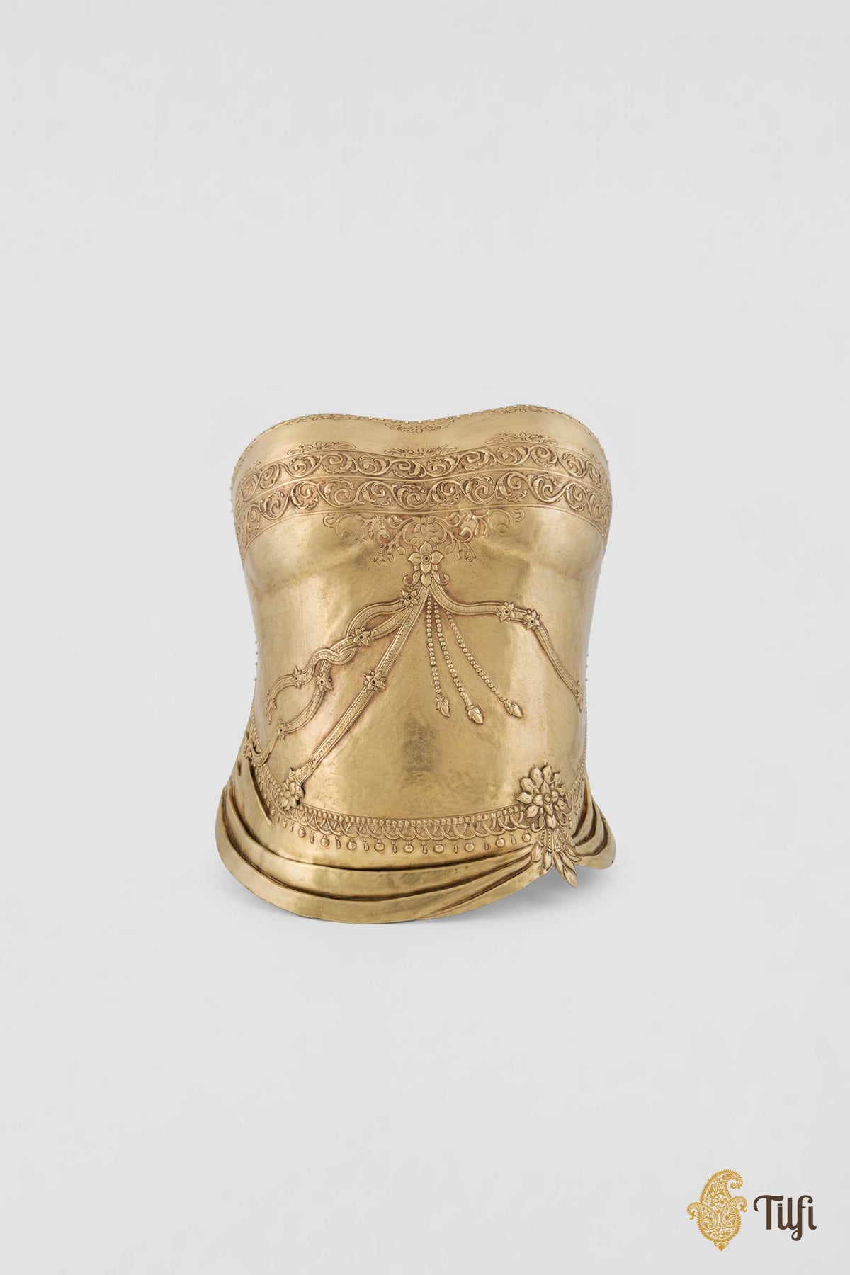 'Hemangini' Brass Metal Repoussé Corset