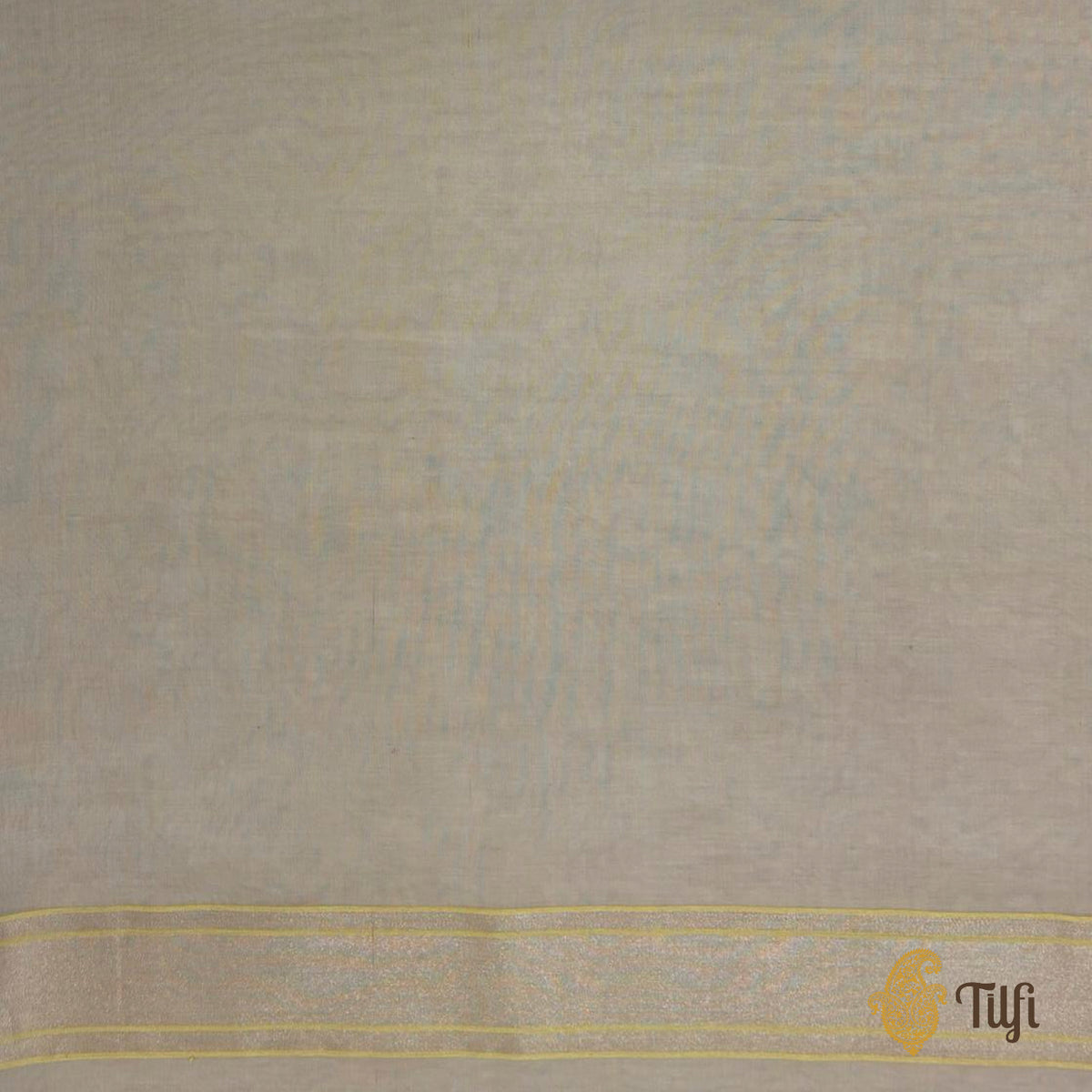 'Saranya' Beige Pure Cotton Jamdani Real Zari Banarasi Handloom Saree