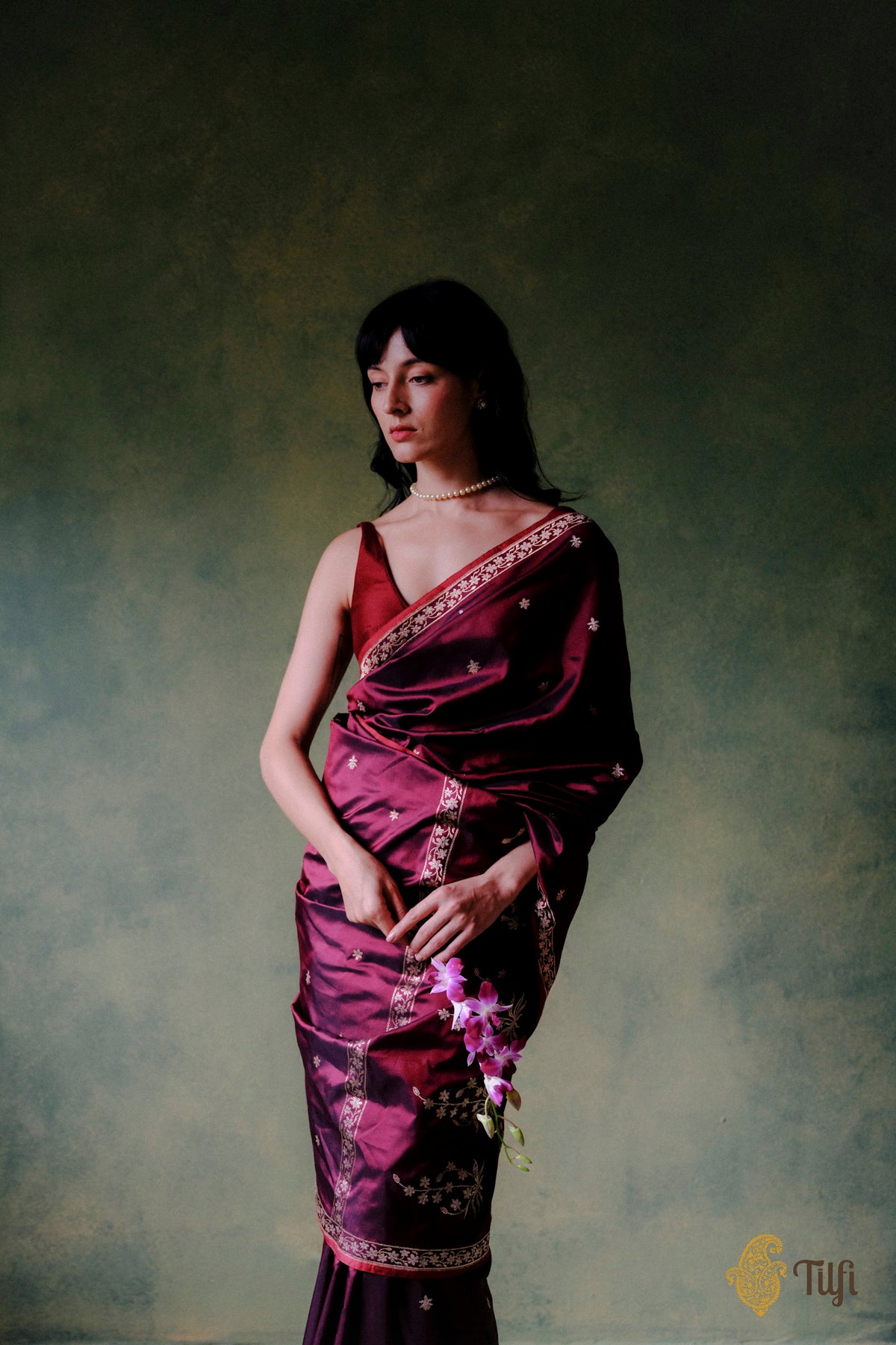 'Ada' Maroon Pure Katan Silk Banarasi Handloom Saree
