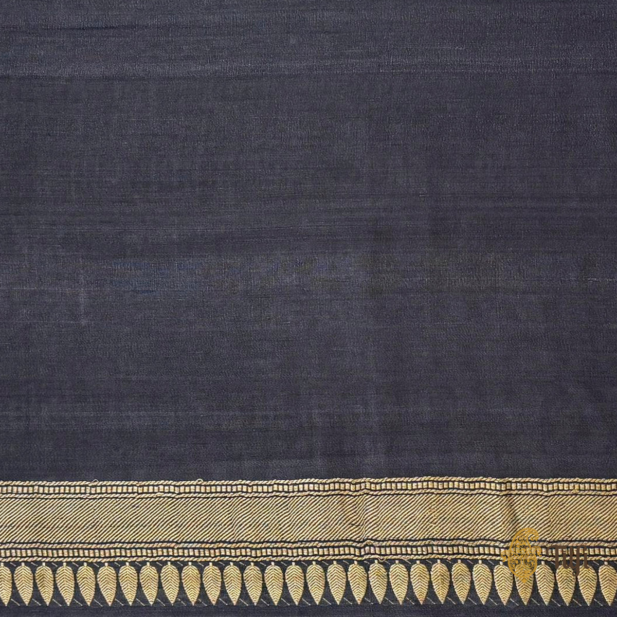 Black Pure Tussar Georgette Silk Banarasi Handloom Saree