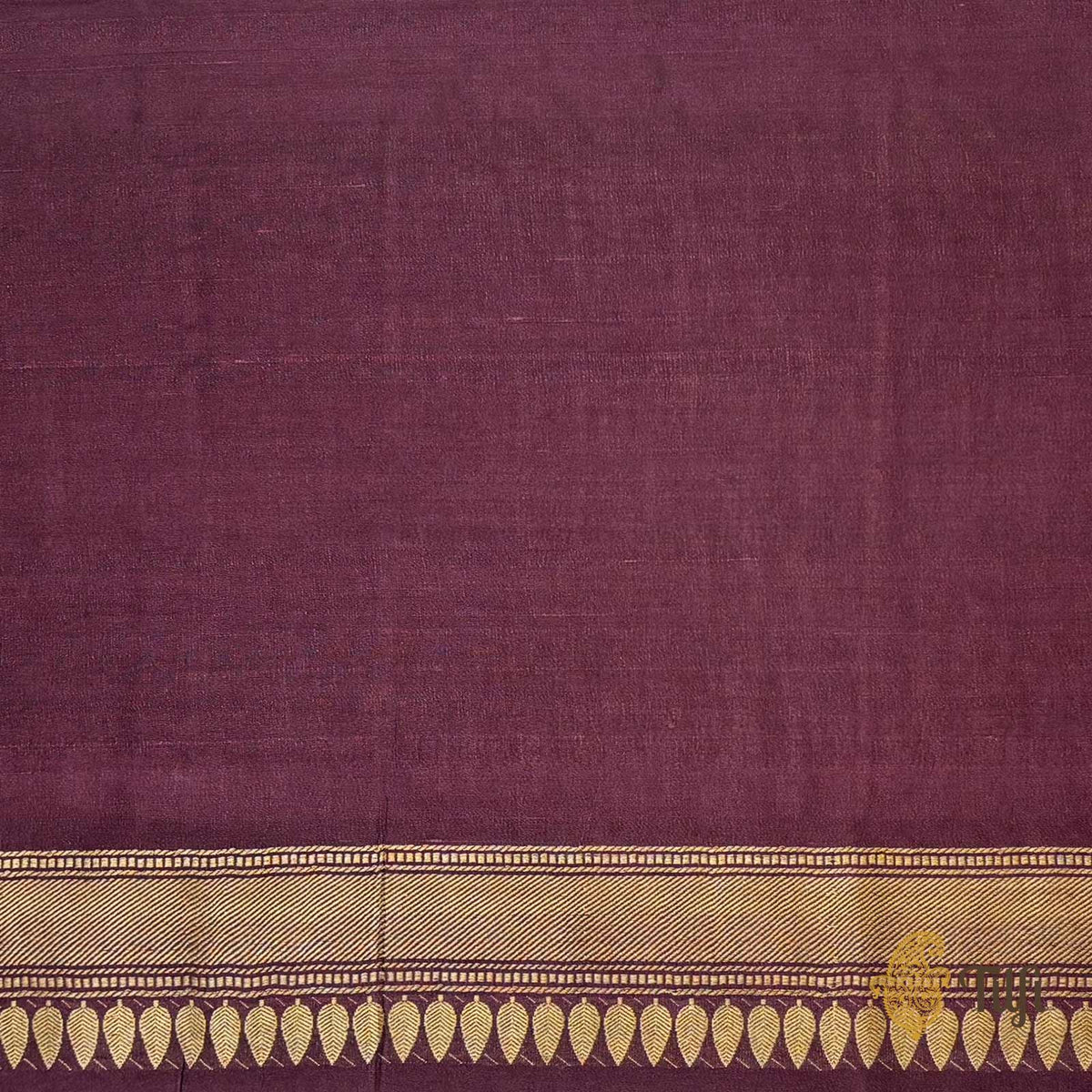 Dark Brown Pure Tussar Georgette Silk Banarasi Handloom Saree