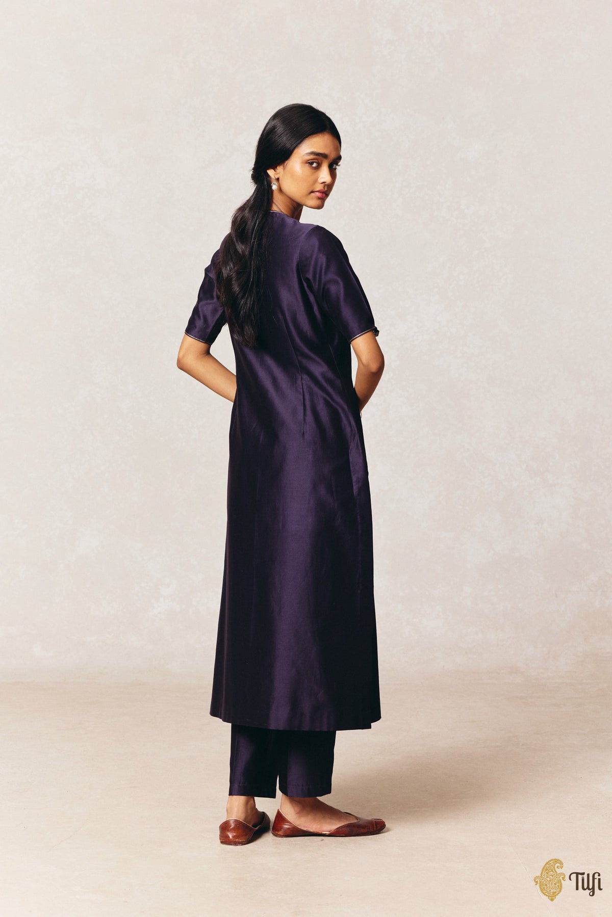 Deep Blue Pure Silk Cotton Tilfi Essentials Suit Set