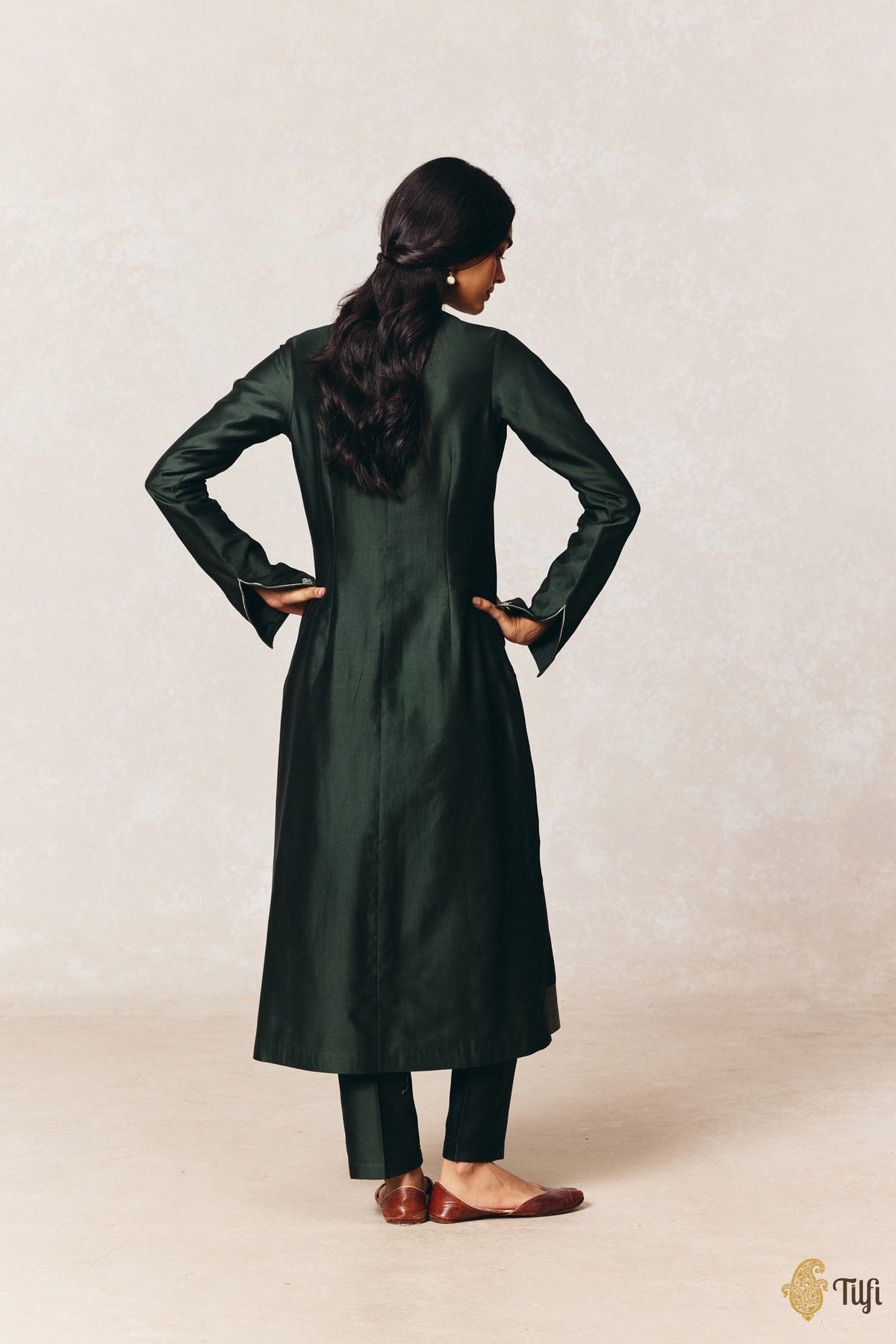 Deep Green Pure Silk Cotton Tilfi Essentials Suit Set