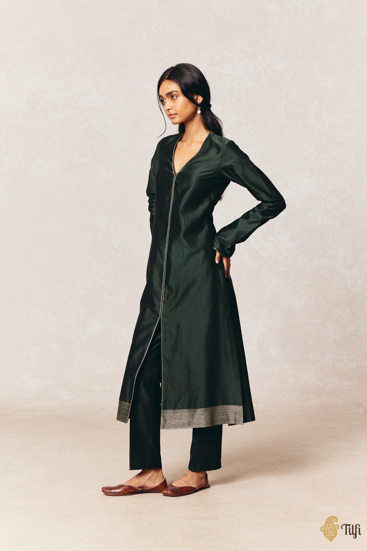 Deep Green Pure Silk Cotton Tilfi Essentials Suit Set