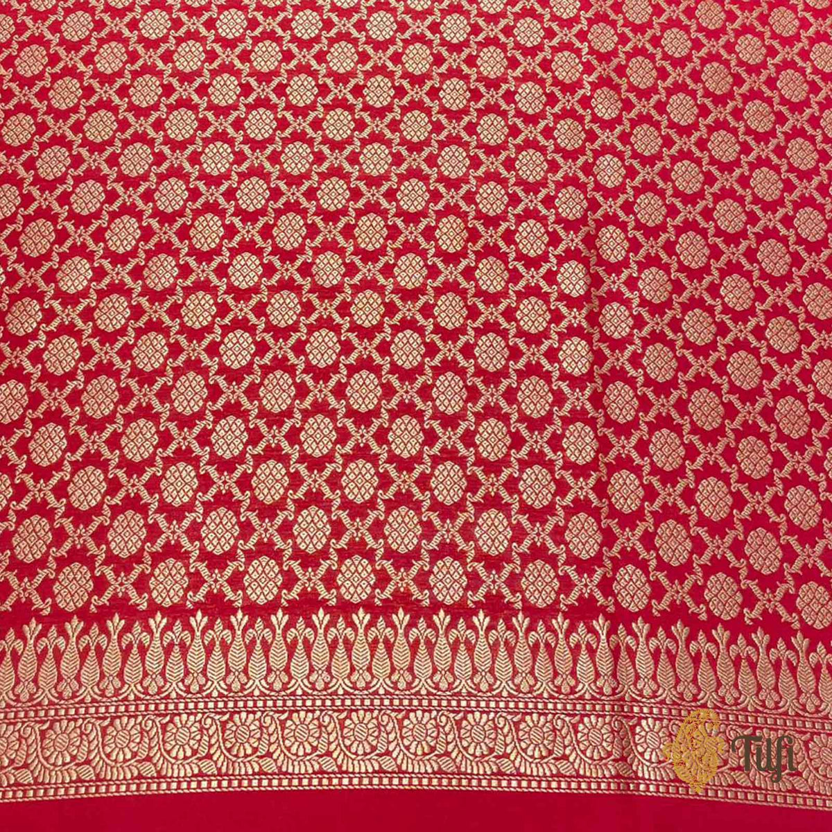Red Pure Katan Silk Banarasi Handloom Saree