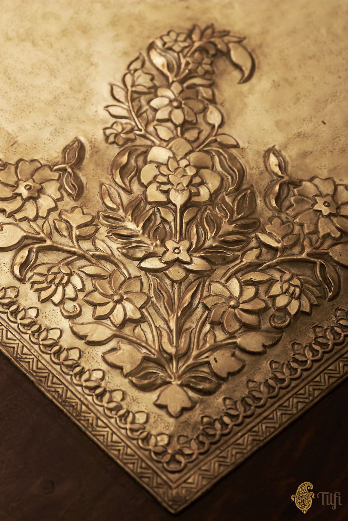 'Koniya' Brass Metal Repoussé Coffee Table