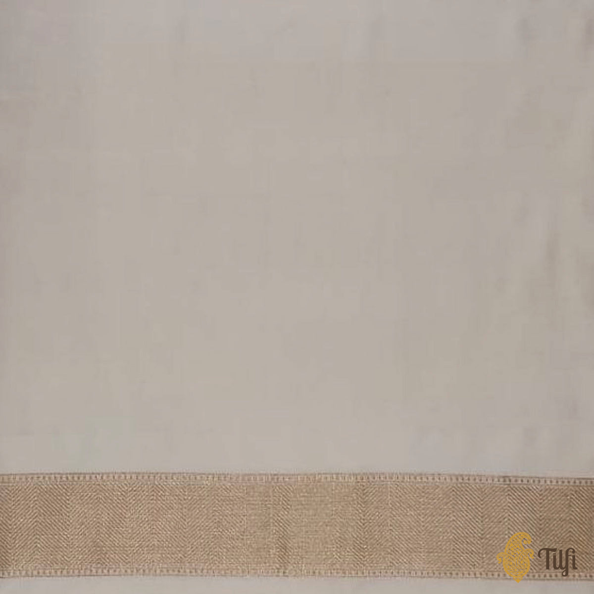 Off-White-Yellow Pure Katan Silk Banarasi Handloom Saree