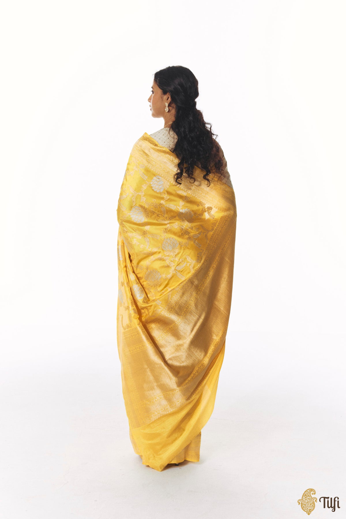 'Suvarna' Yellow Pure Katan Silk Banarasi Handloom Saree