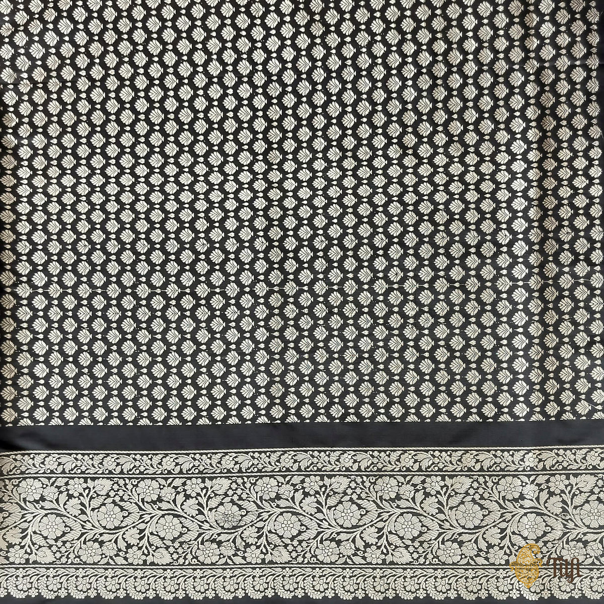 Black Pure Katan Silk Banarasi Handloom Saree
