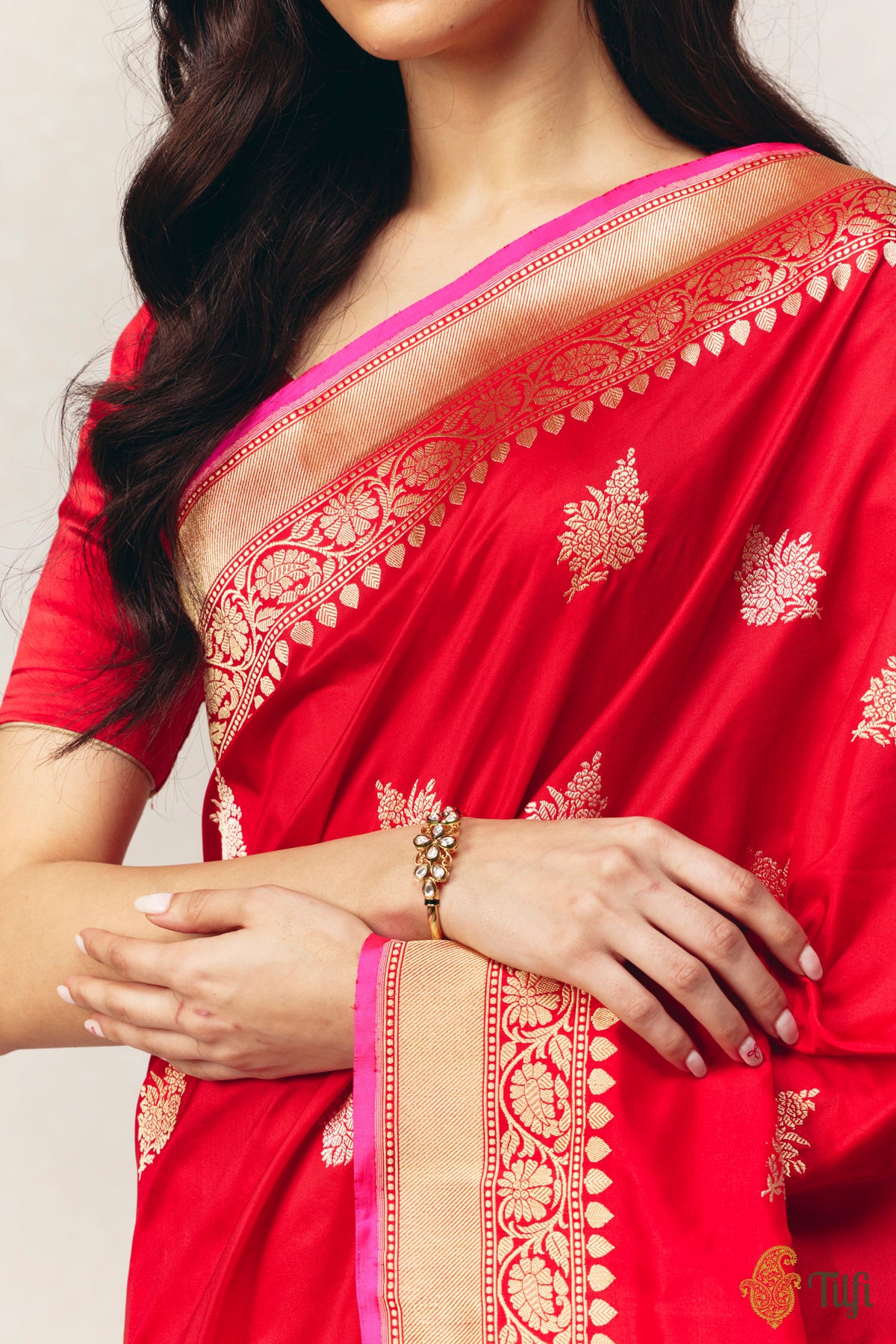 Red Pure Katan Silk Banarasi Handloom Saree