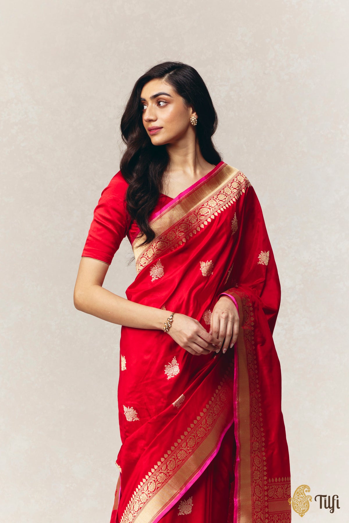 Red Pure Katan Silk Banarasi Handloom Saree