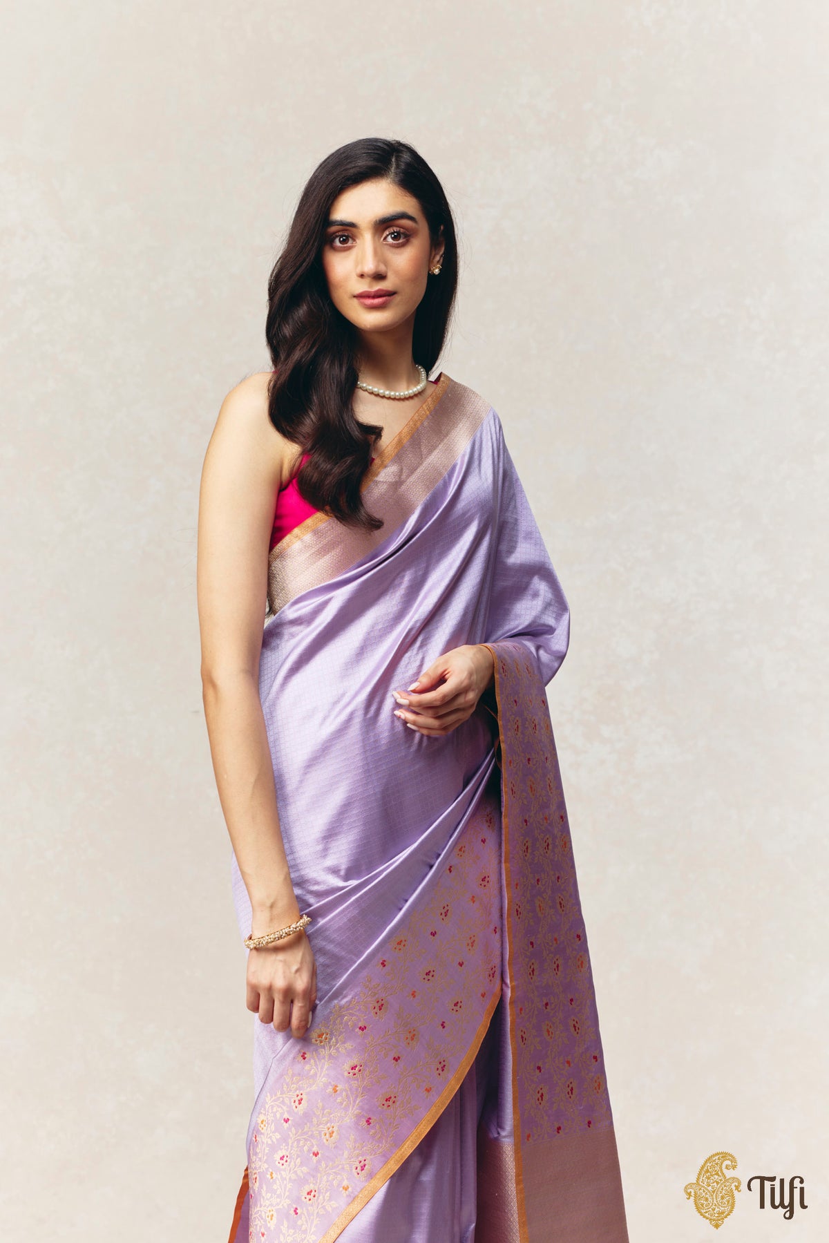 Light Lilac Pure Katan Silk Banarasi Handloom Saree