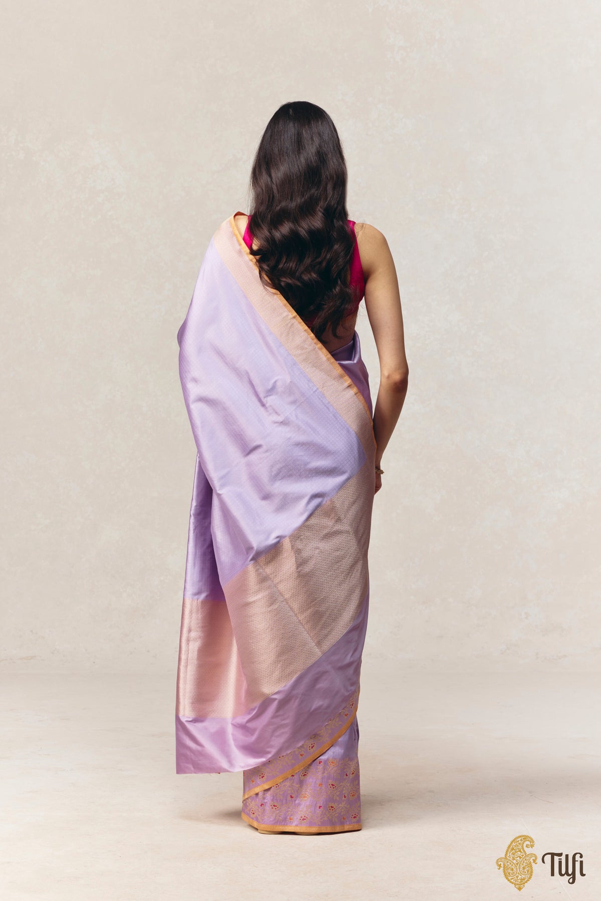 Light Lilac Pure Katan Silk Banarasi Handloom Saree
