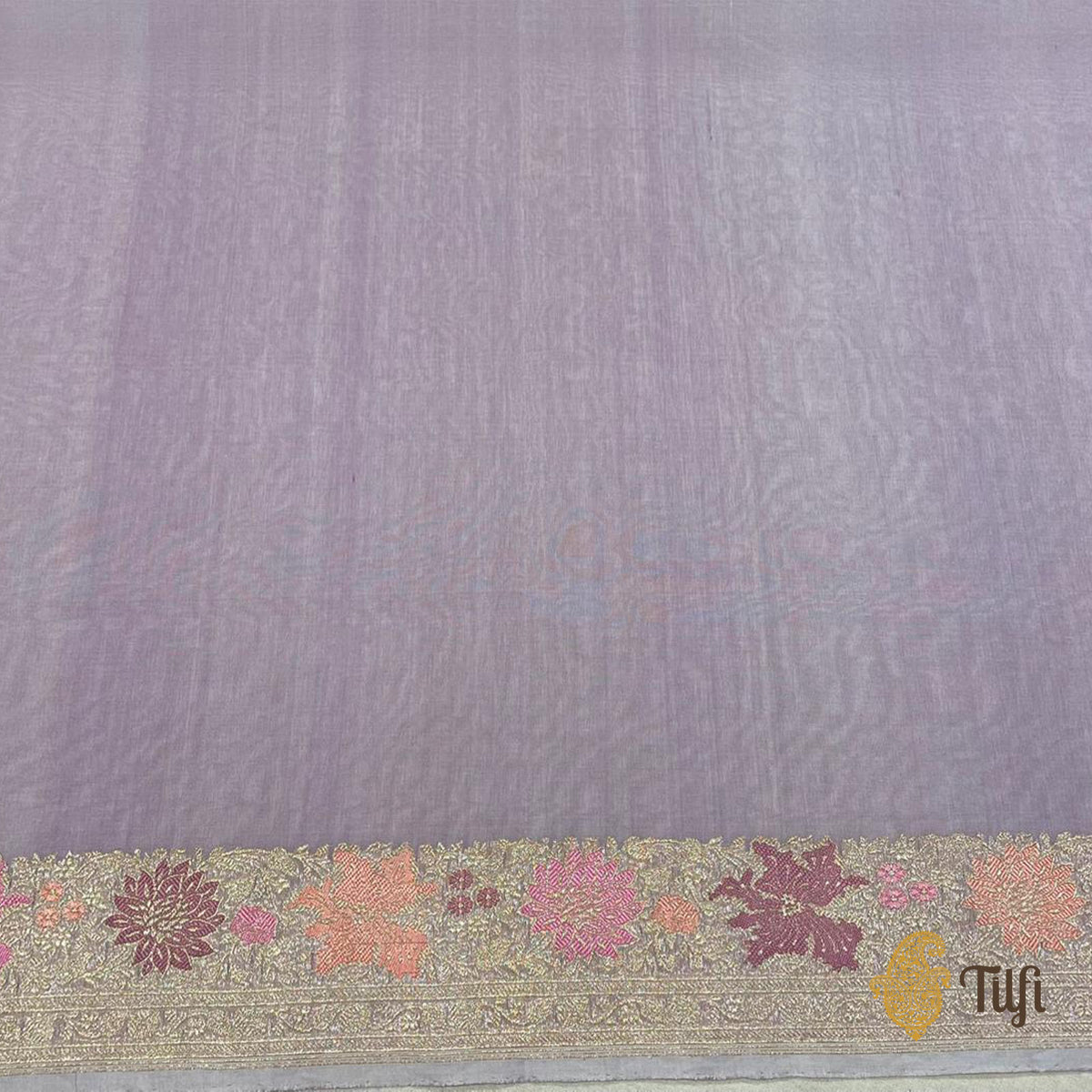 Pre-Order: 'Vandana' Light Mauve Pink Pure Kora Silk Real Zari Banarasi Handloom Saree